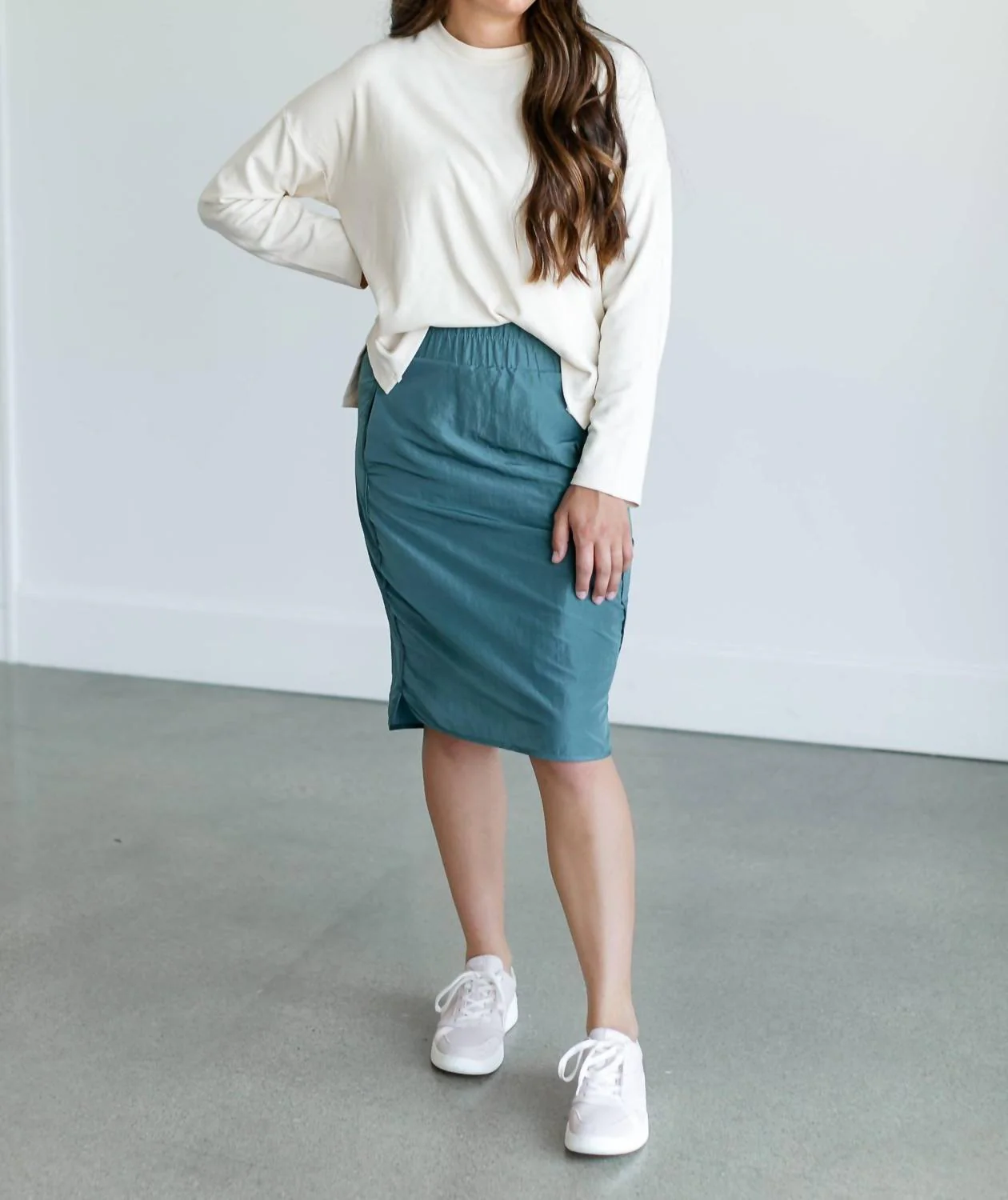 Wind Breaker Skirt In Emerald