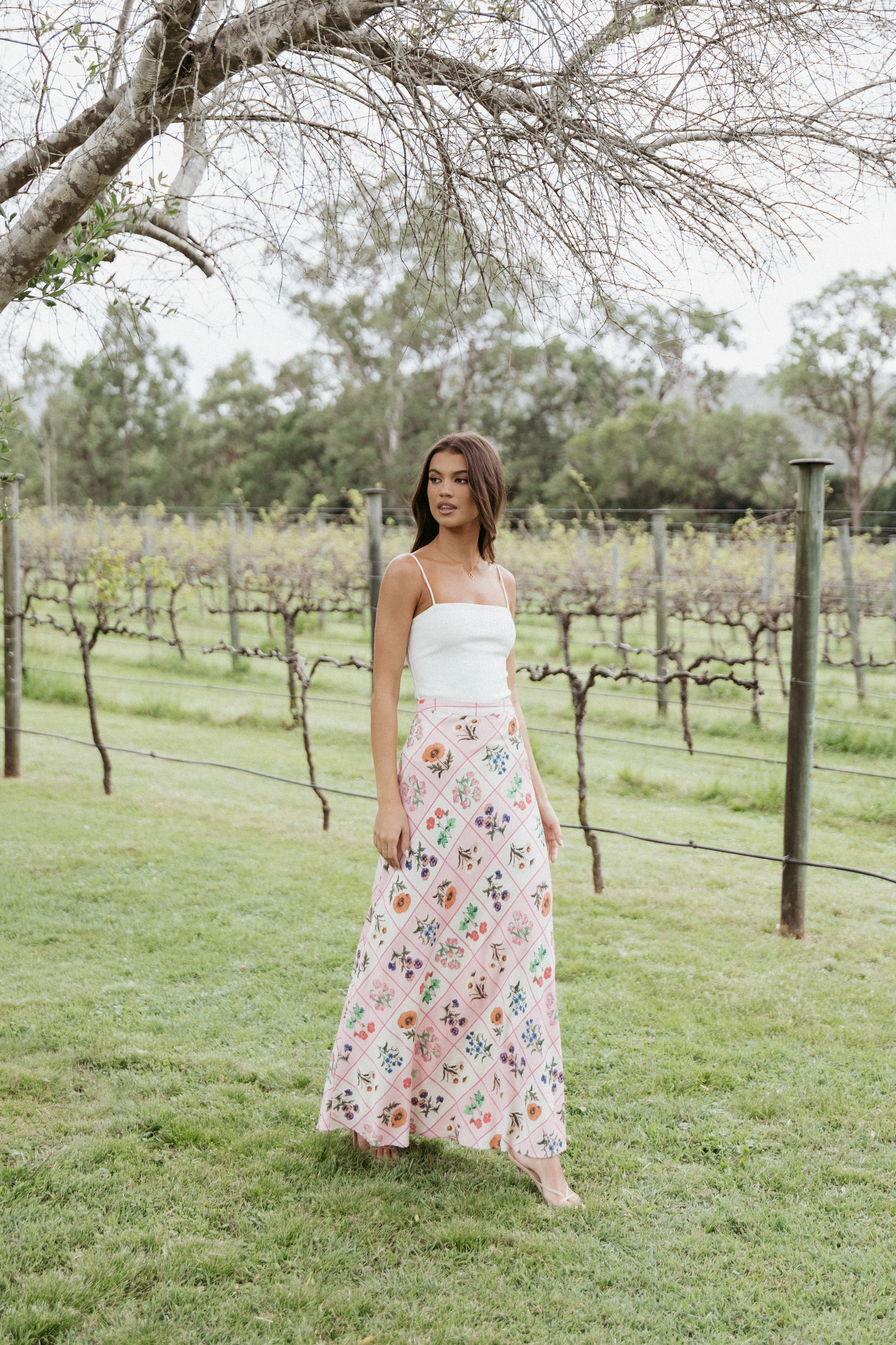 Brinley Maxi Skirt - Flora Tile