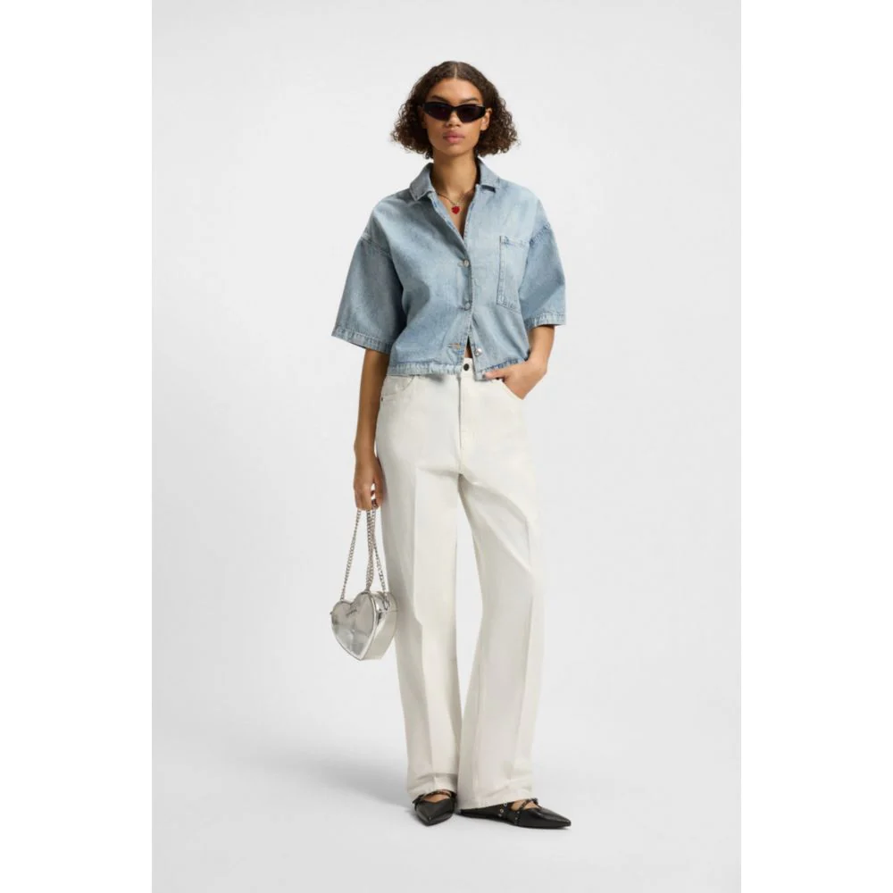 Modern-fit jeans in white rigid denim