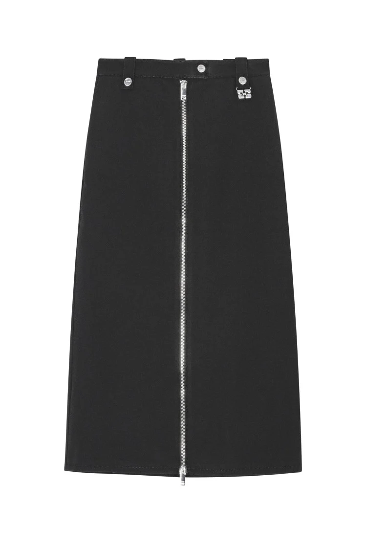 Bonded Crepe Skirt With Butterfly Hardware