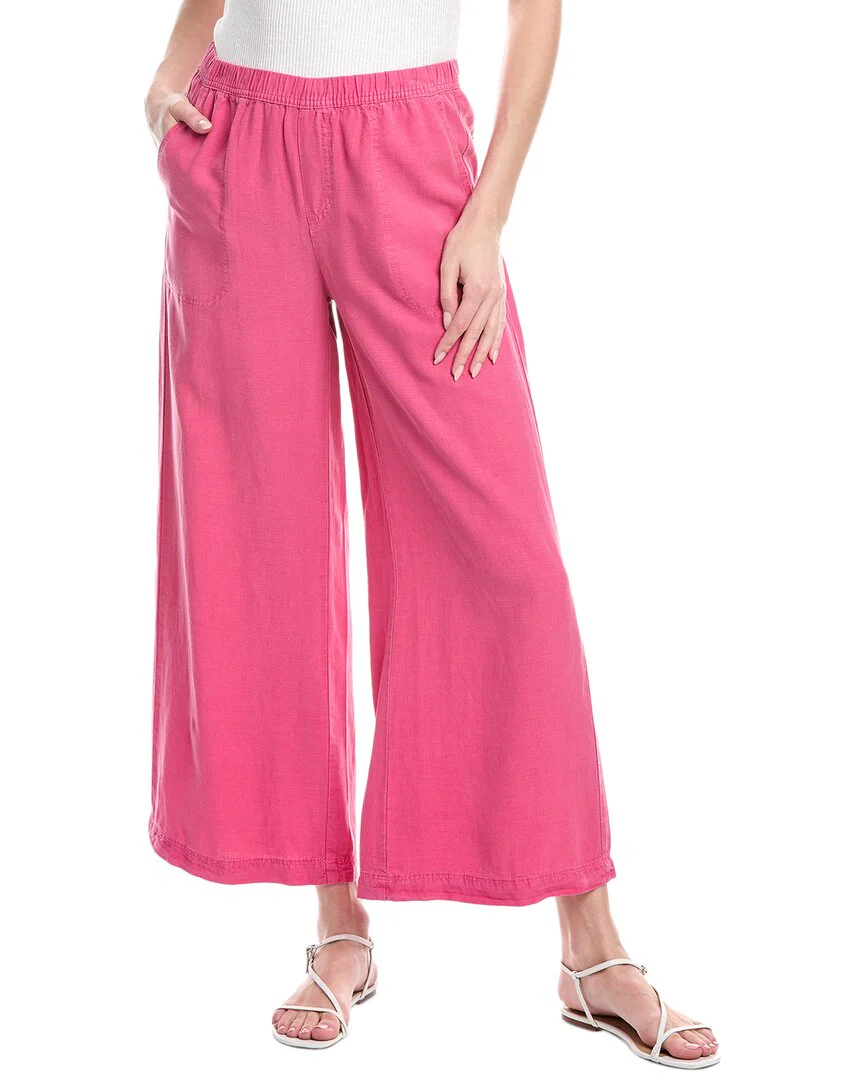 Splendid Angie Crop Linen-Blend Palazzo Pant