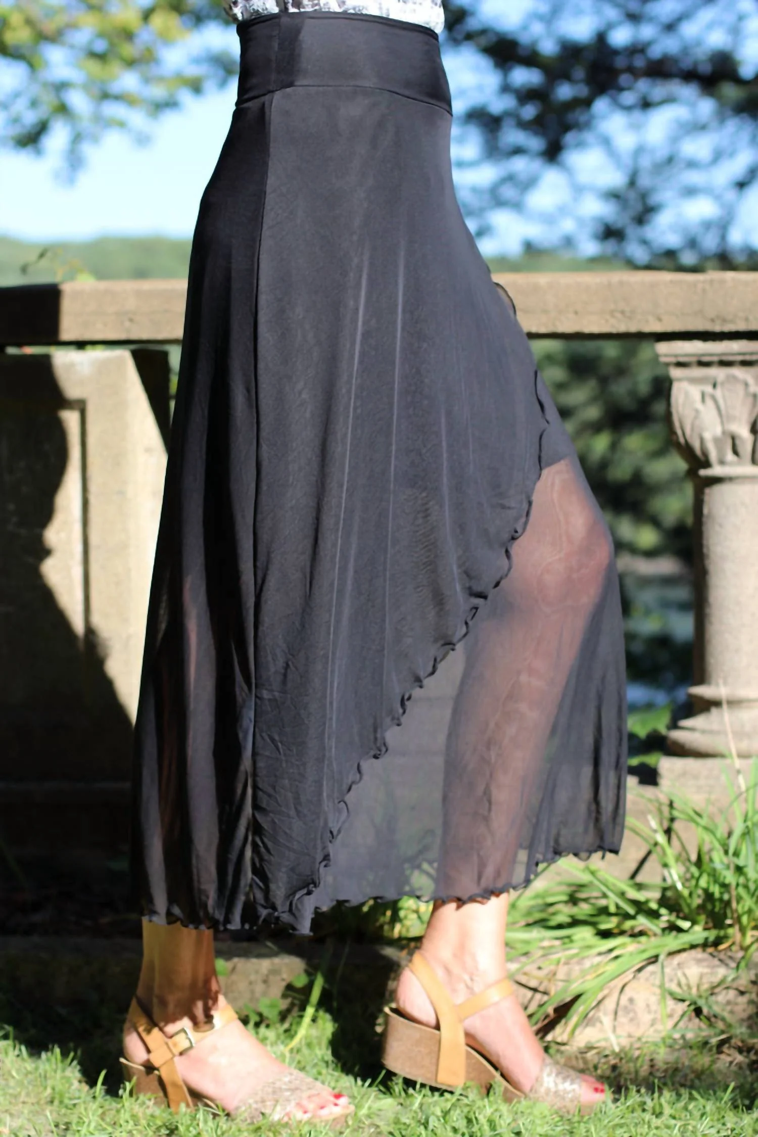 Women's Aria Mesh Maxi Skirt In Black