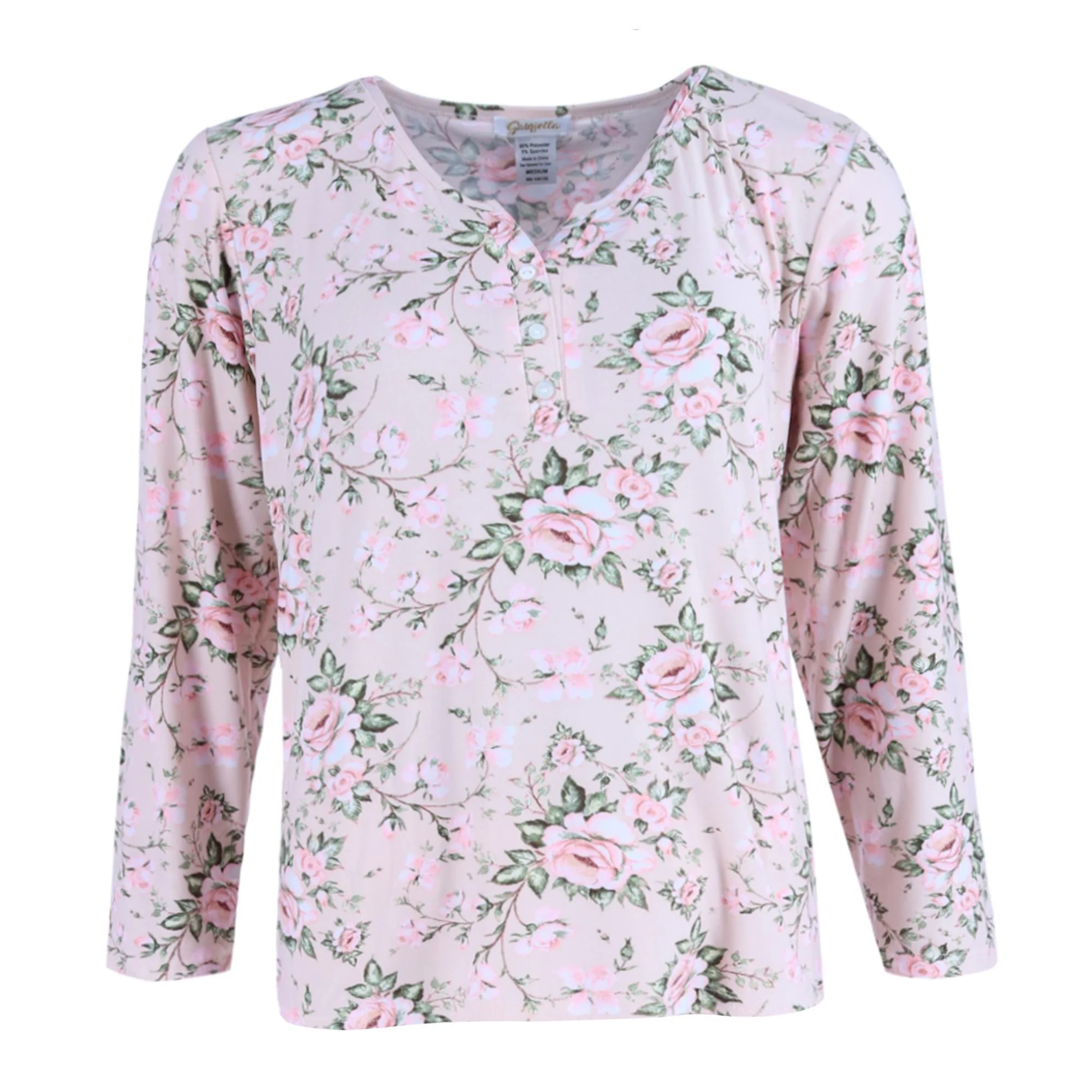 Women's Long Sleeve & Pant Pink Floral Set