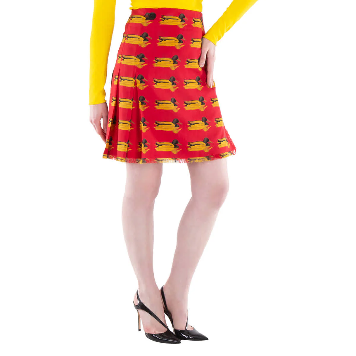 Burberry Duck Print Wool Mini Skirt