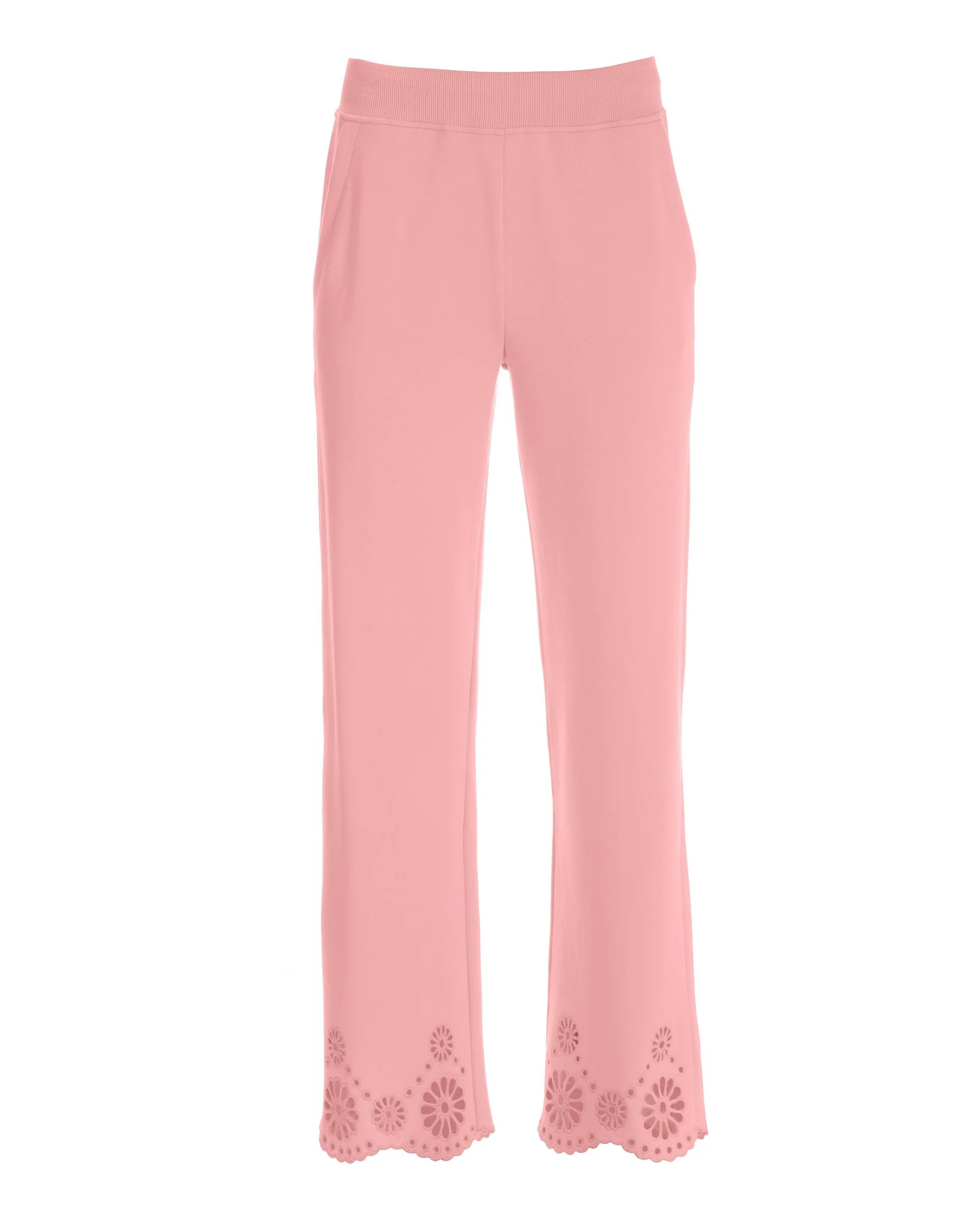Eyelet Wide Leg Pant Almond Blossom