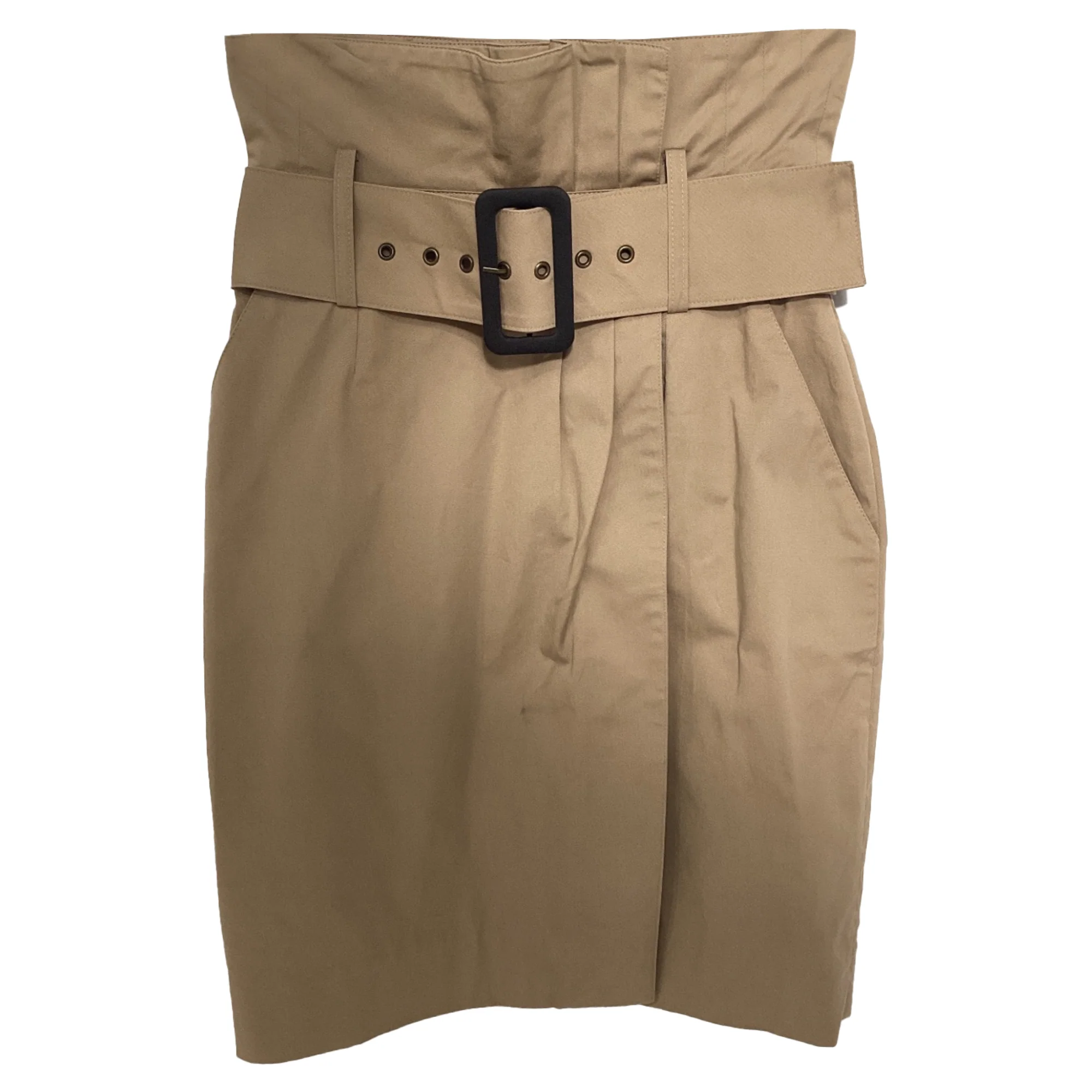 Ba&sh Kim Belt Skirt in Beige Cotton