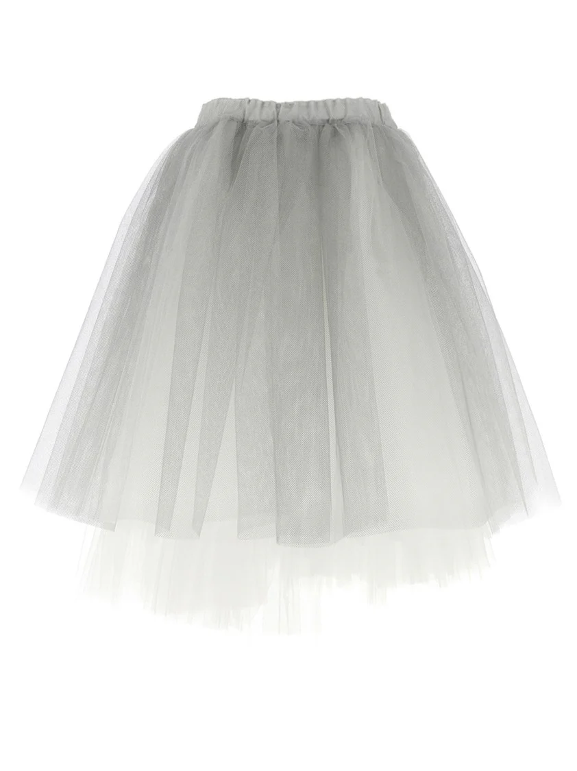 Multilayered Asymmetric Tulle Skirt With Side Pockets
