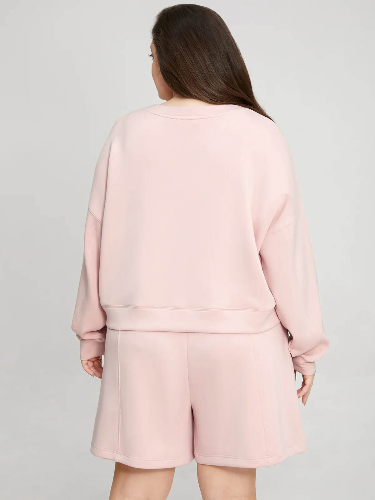 Plus V-Neck Crop Sweatshirt