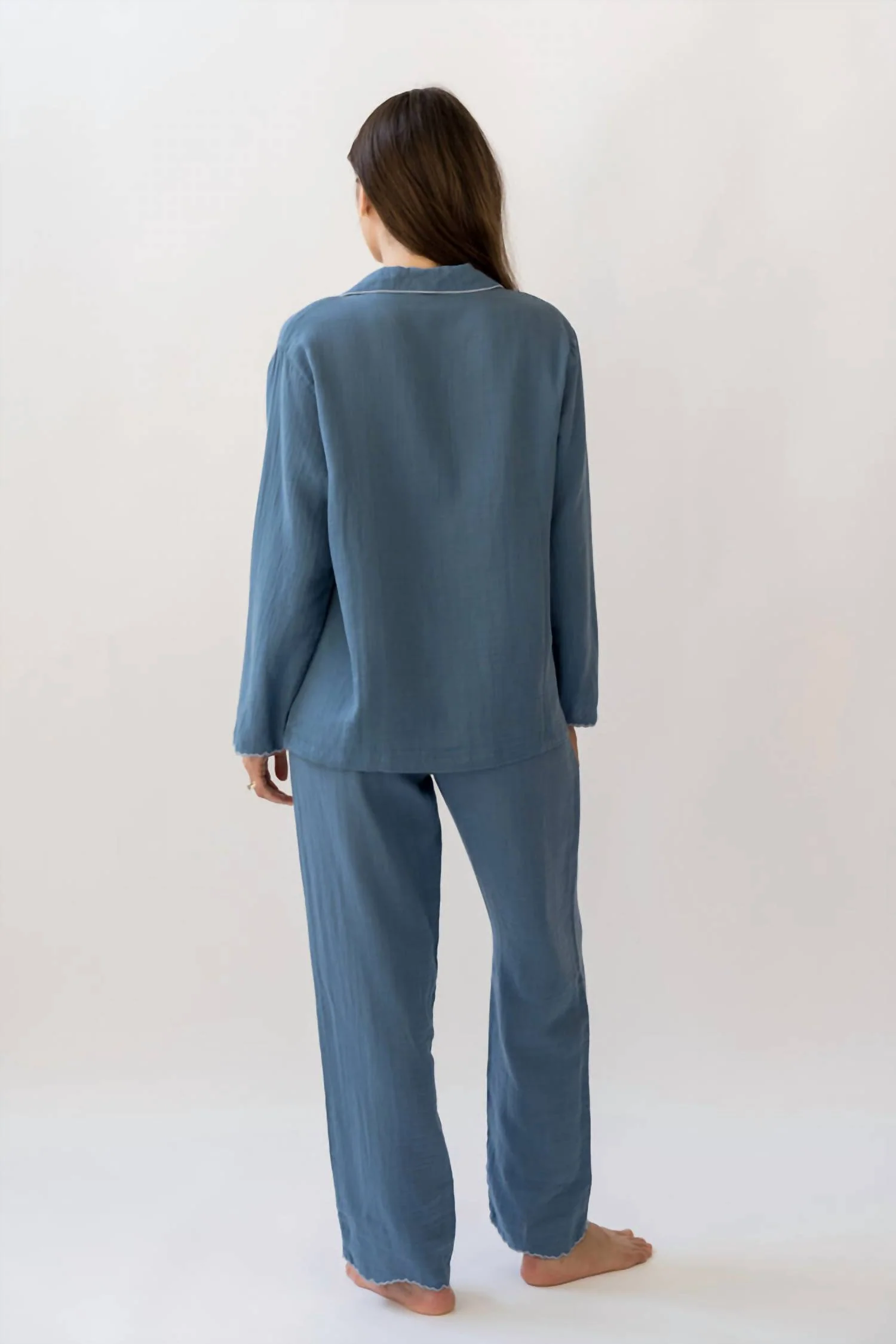 Alaia Long Pajama Set In Indigo