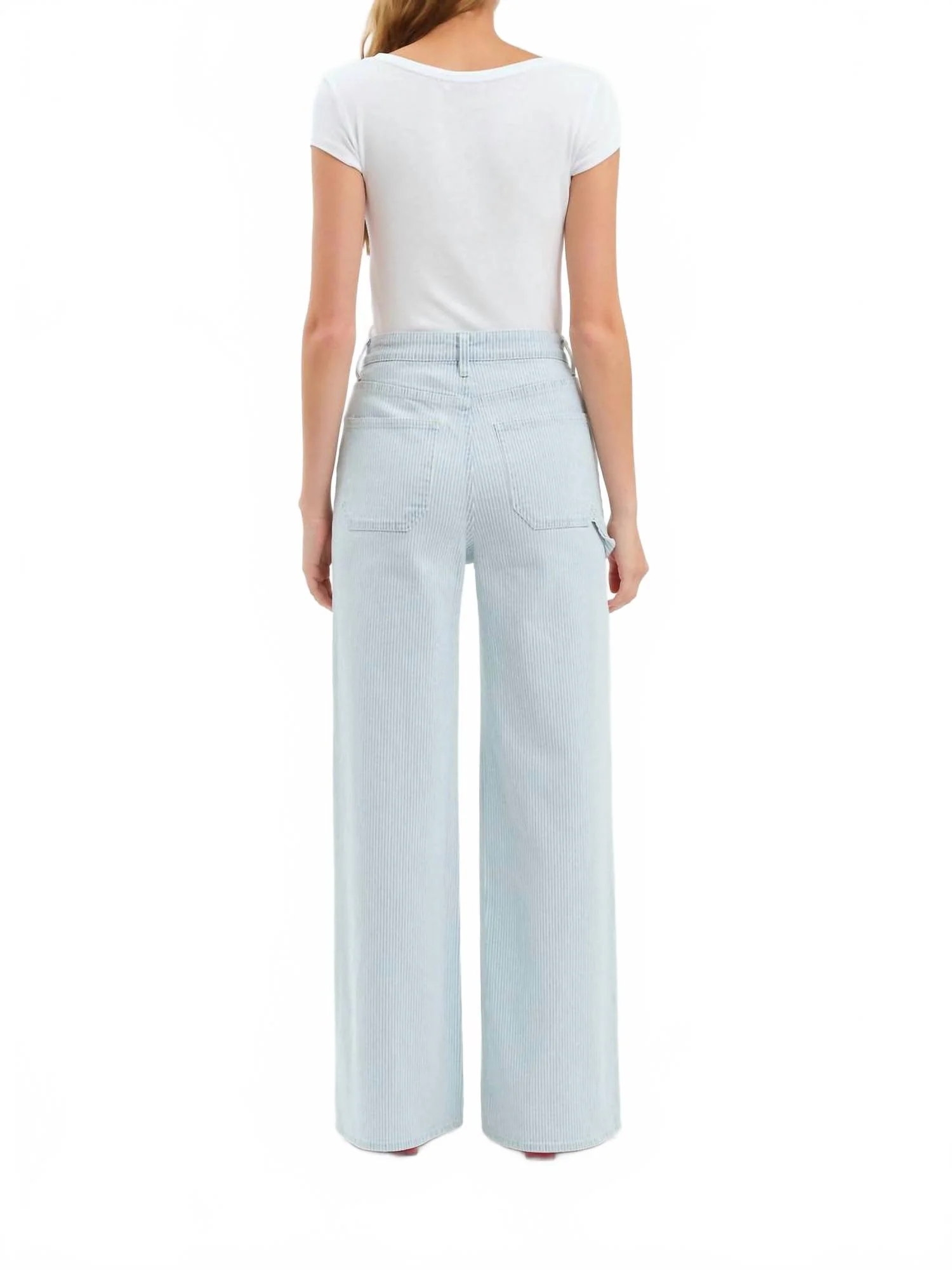 Far Out Utility Jeans In Blue Bell Stripe