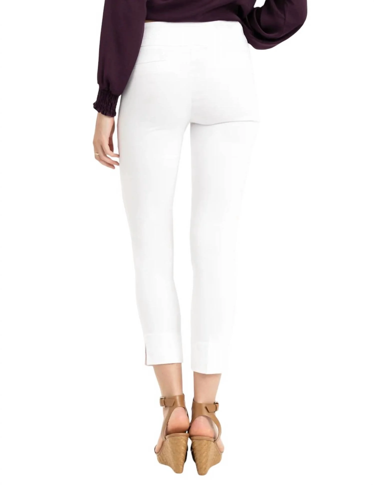 Pull On Ankle Pant In White