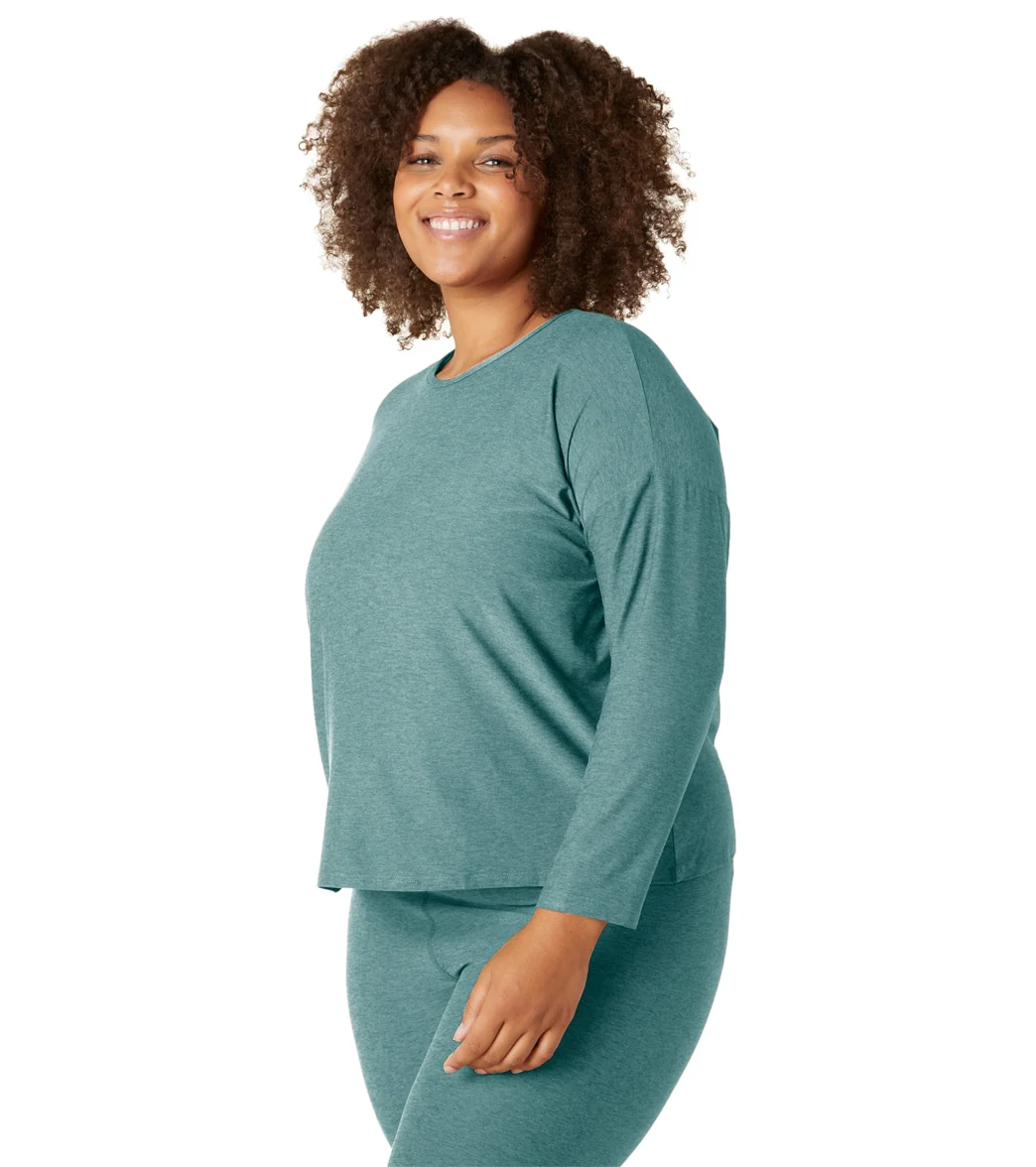 Beyond Yoga Plus Featherweight Morning Light Cropped Pullover