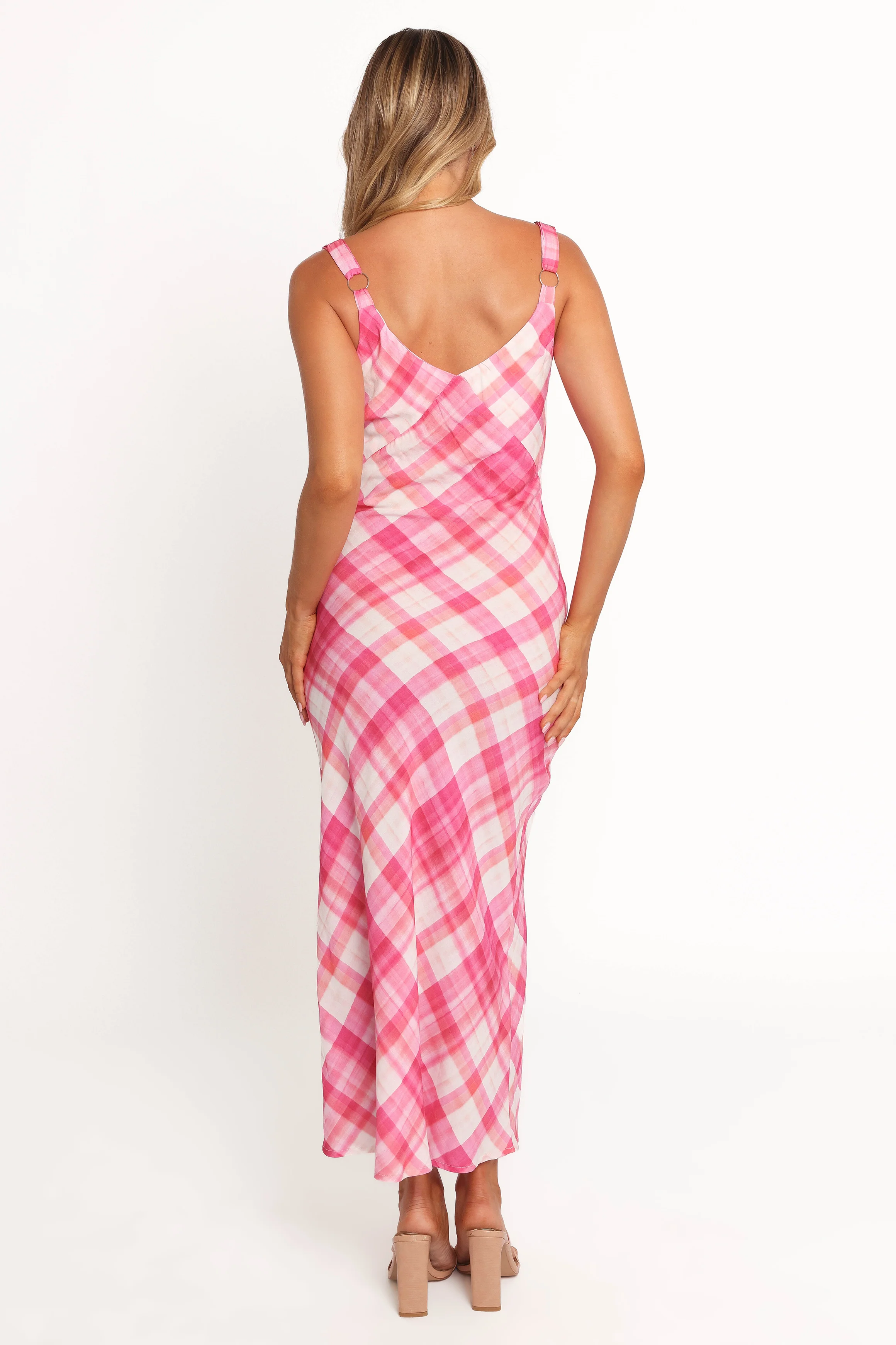 Morghan Midi Dress - Pink Check
