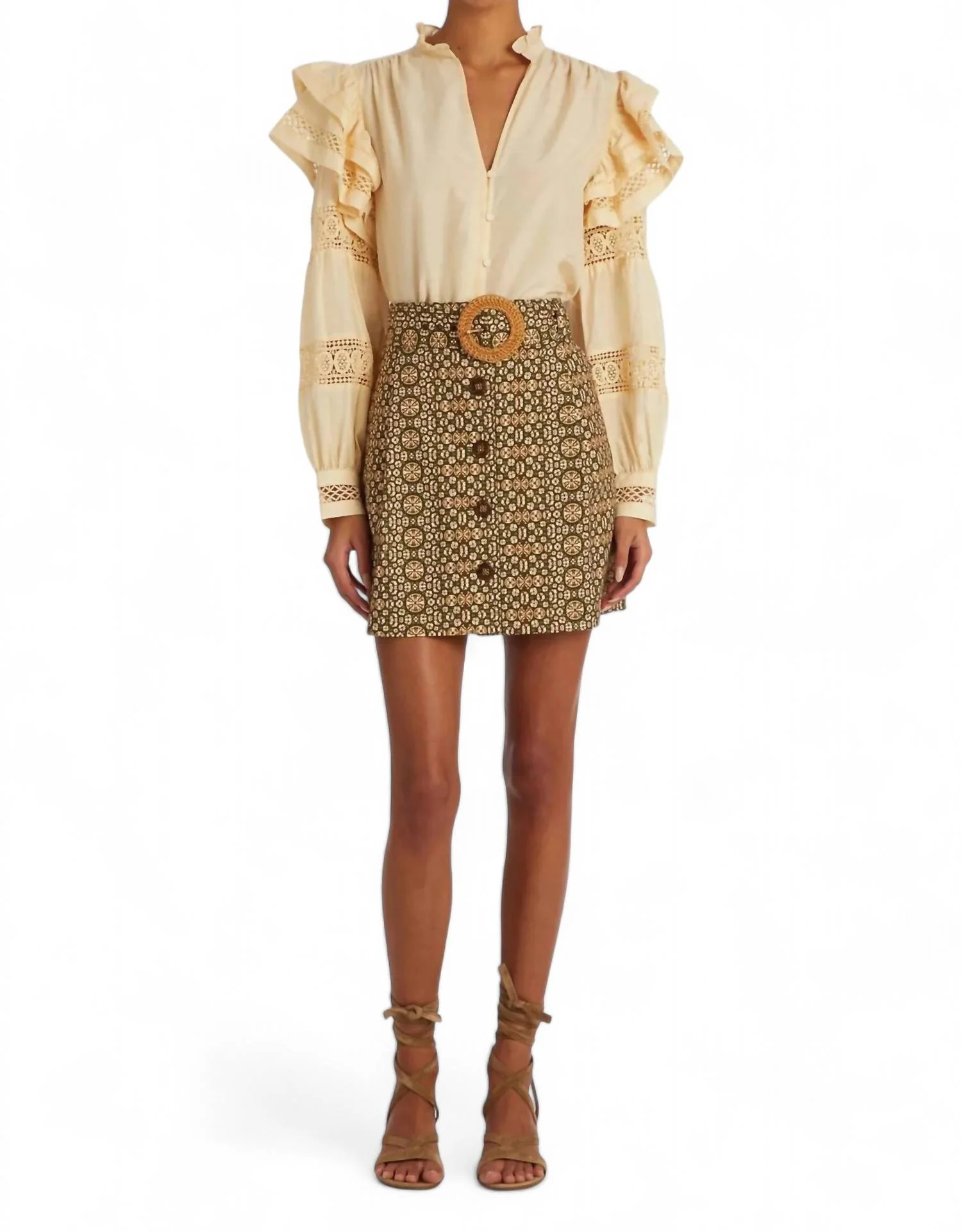 Carla Skirt In Olive Shibori