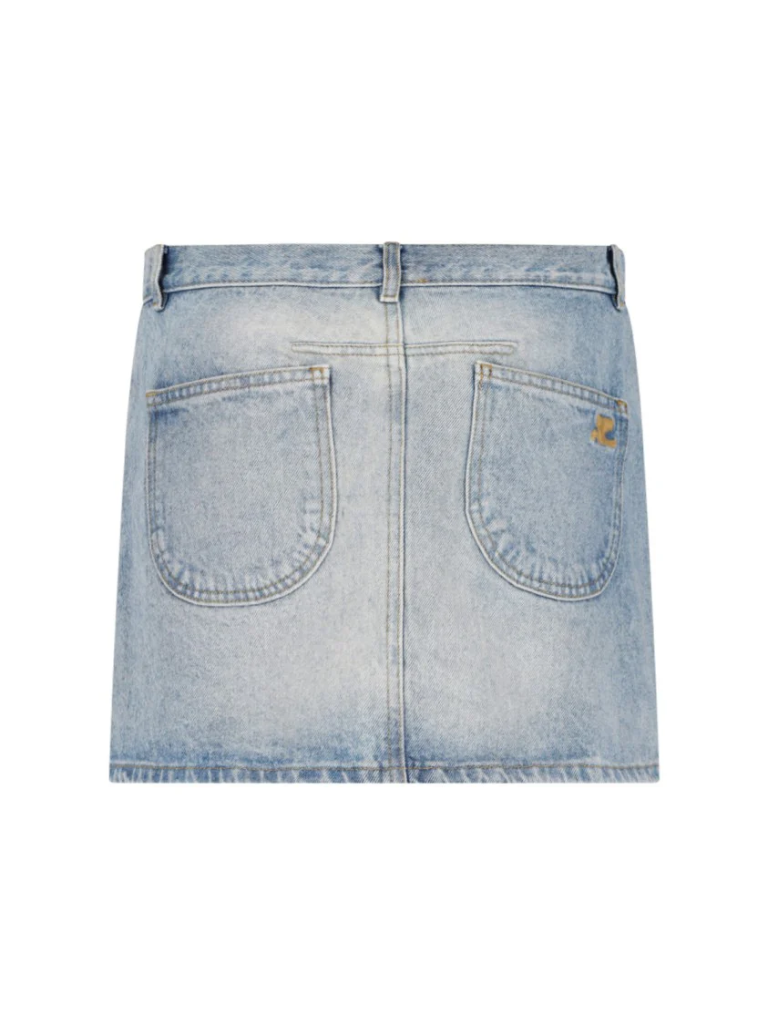 Blue Denim Mini Skirt