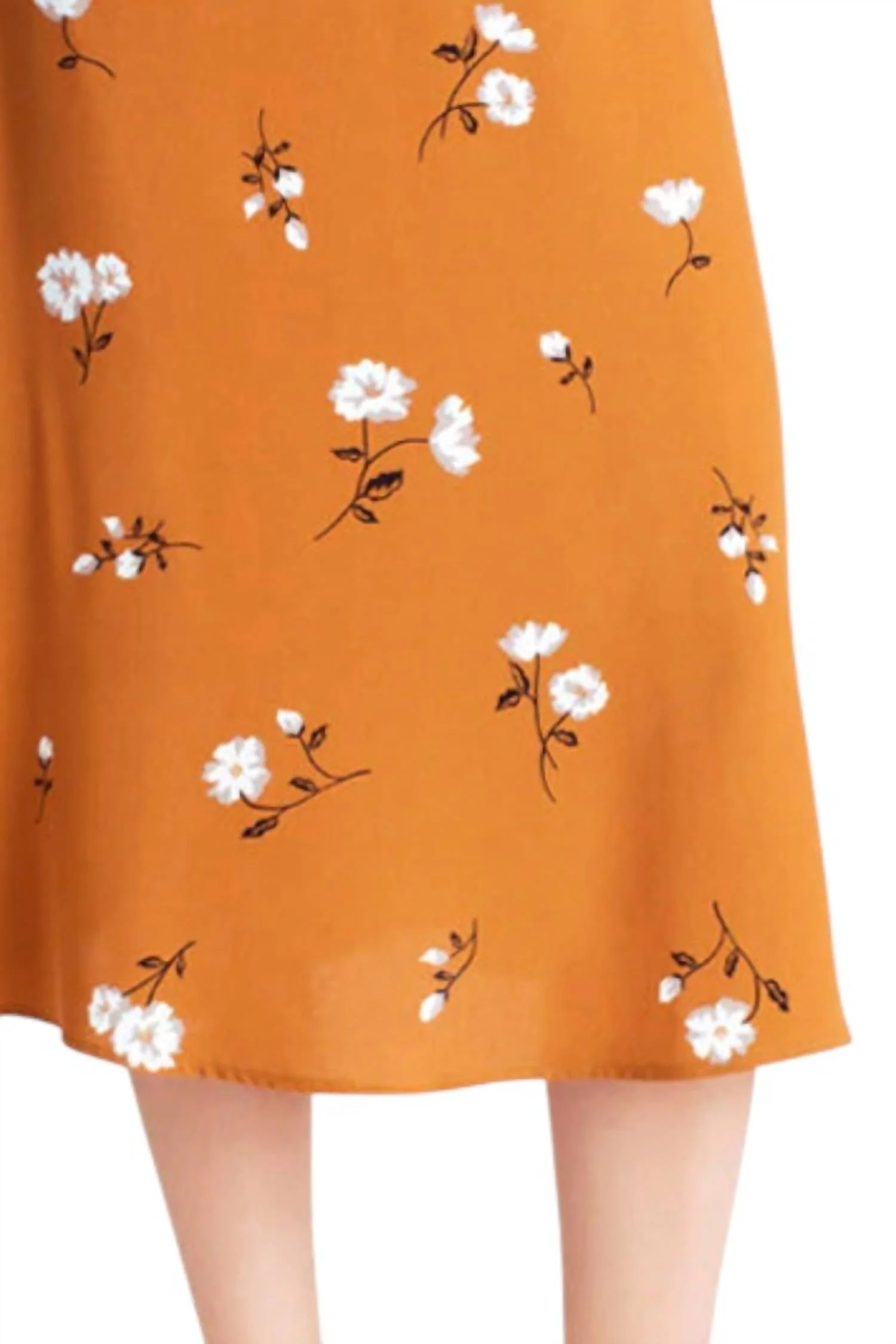 Midi Woven Skirt In Mid-Century Floral