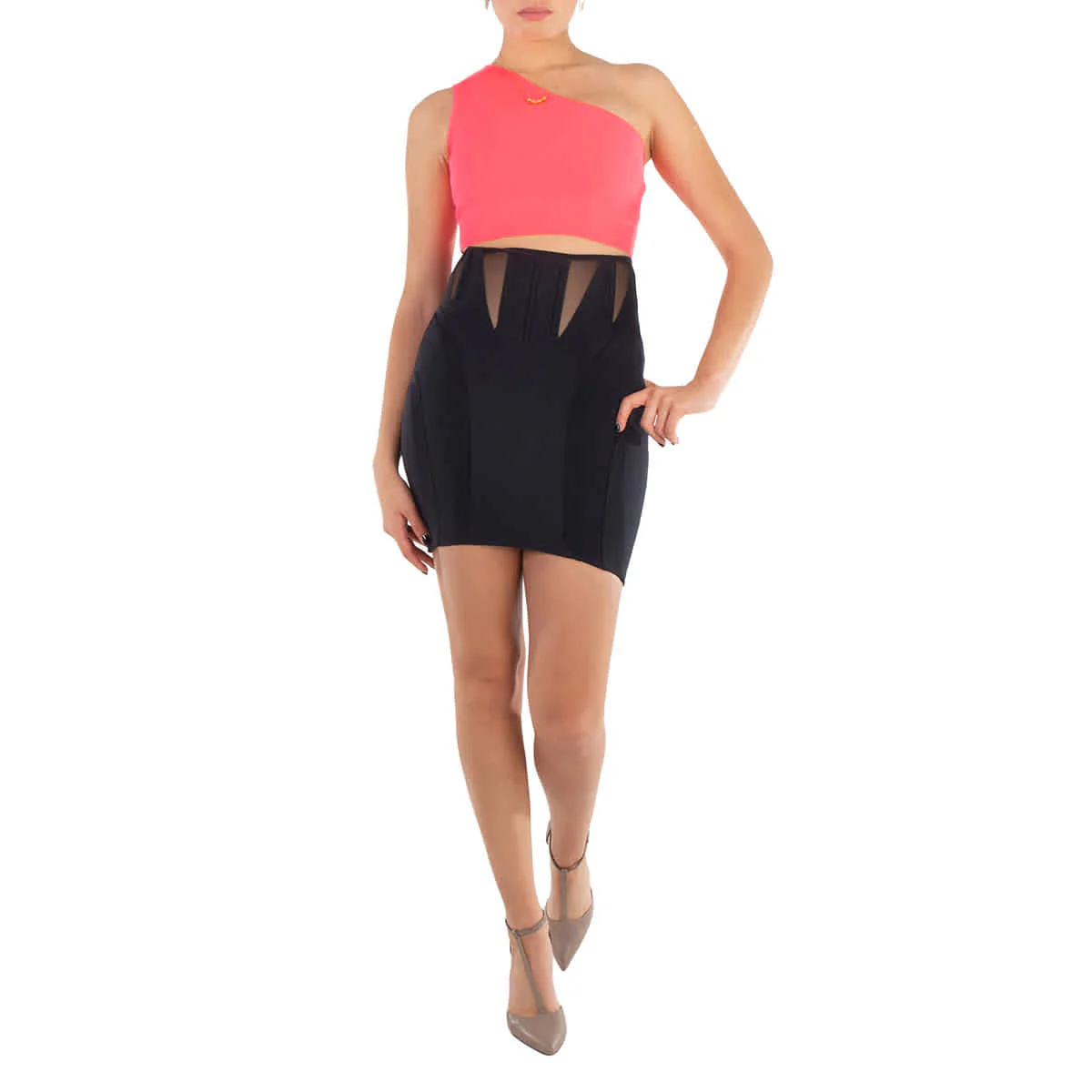 Thierry Mugler Ladies Black Corset Mini Skirt