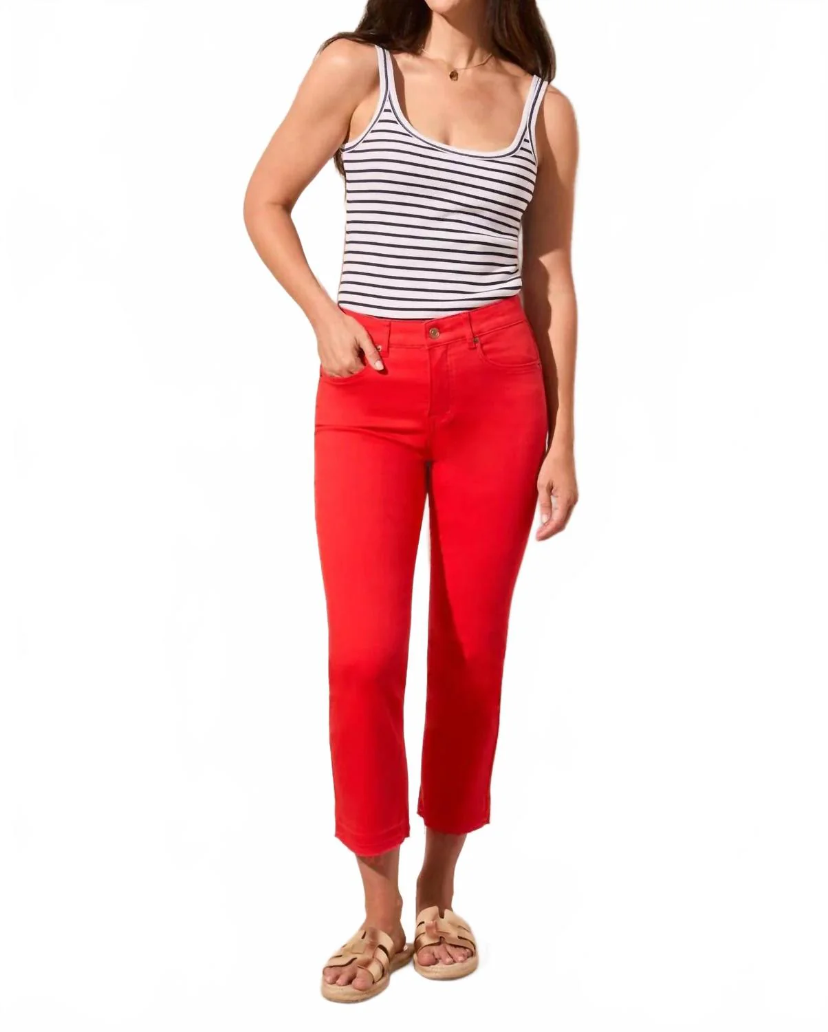 Sophia Curvy 25 Flared Jeans In Bayberry Red