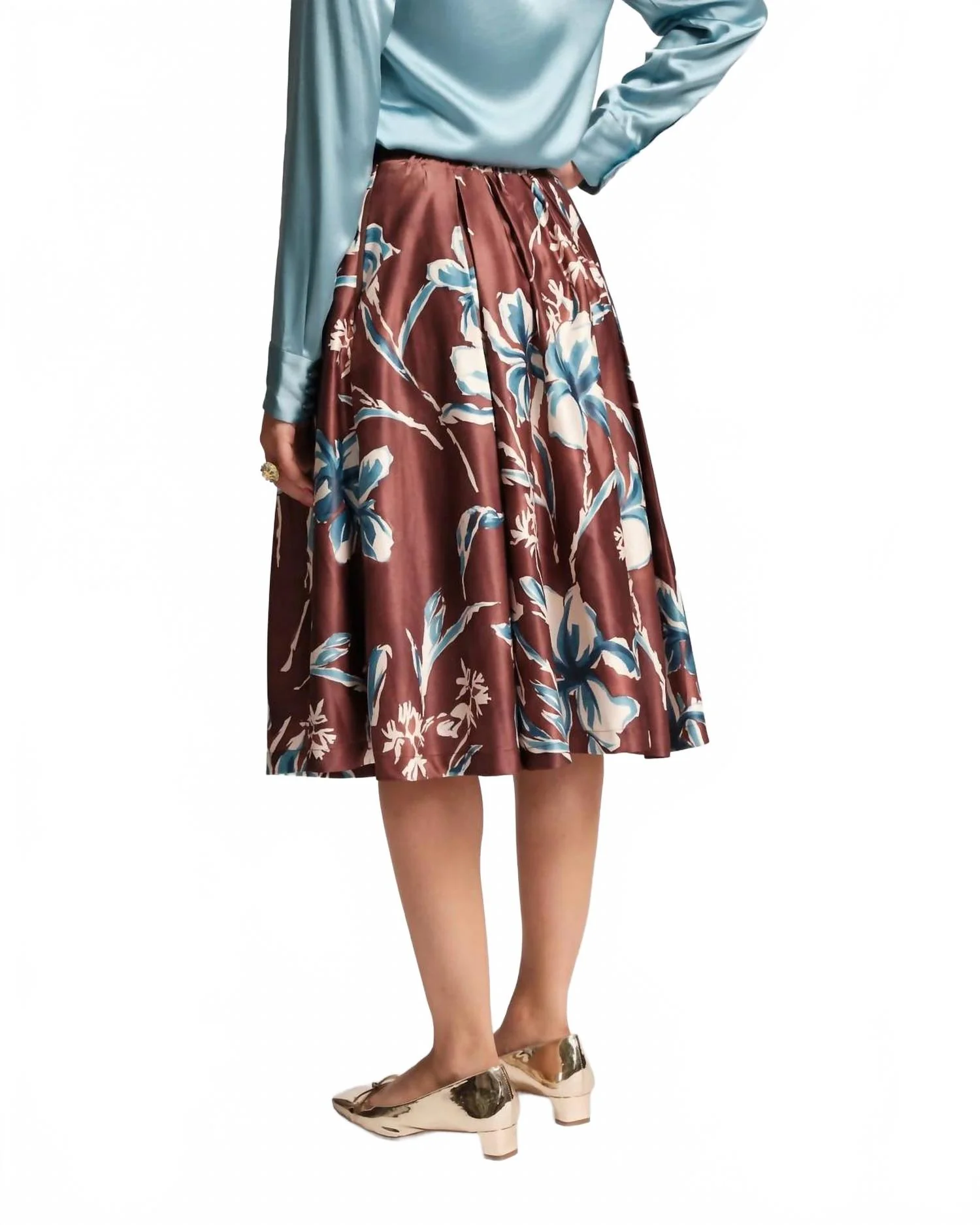 Shelley Midi Skirt In Lucky Devil Blue