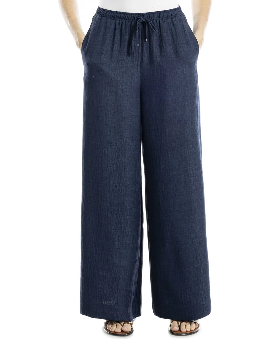 Max Studio Two Tone Texture Woven Drawstring Pant