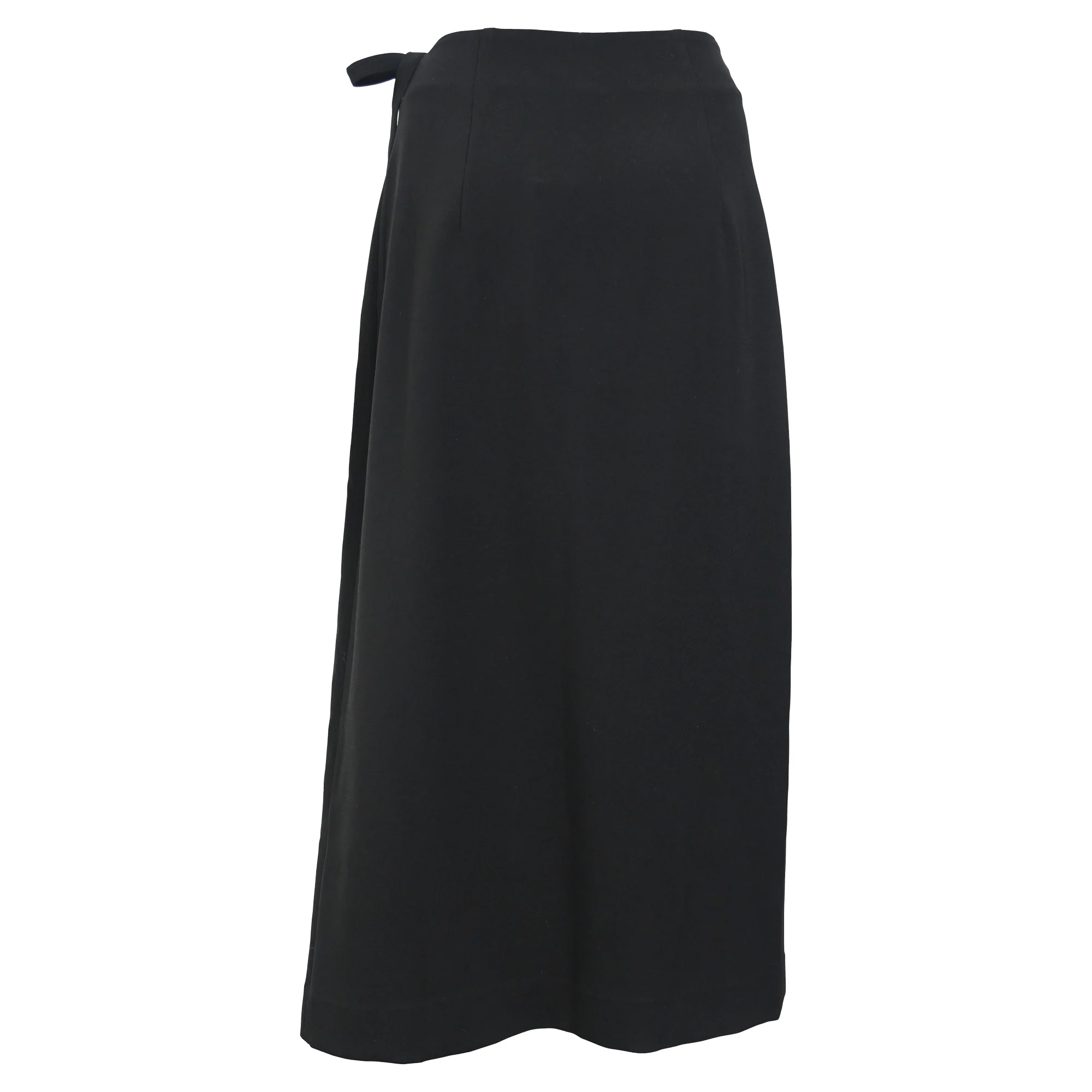 Theory Wrap Midi Skirt in Black Wool