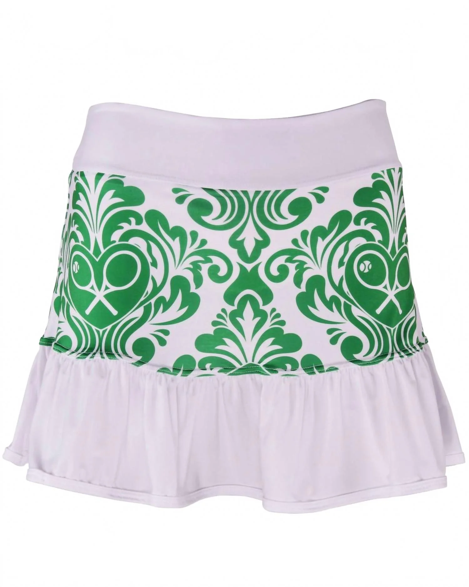 Women's Heart Ruffle Tennis Skirt In Green