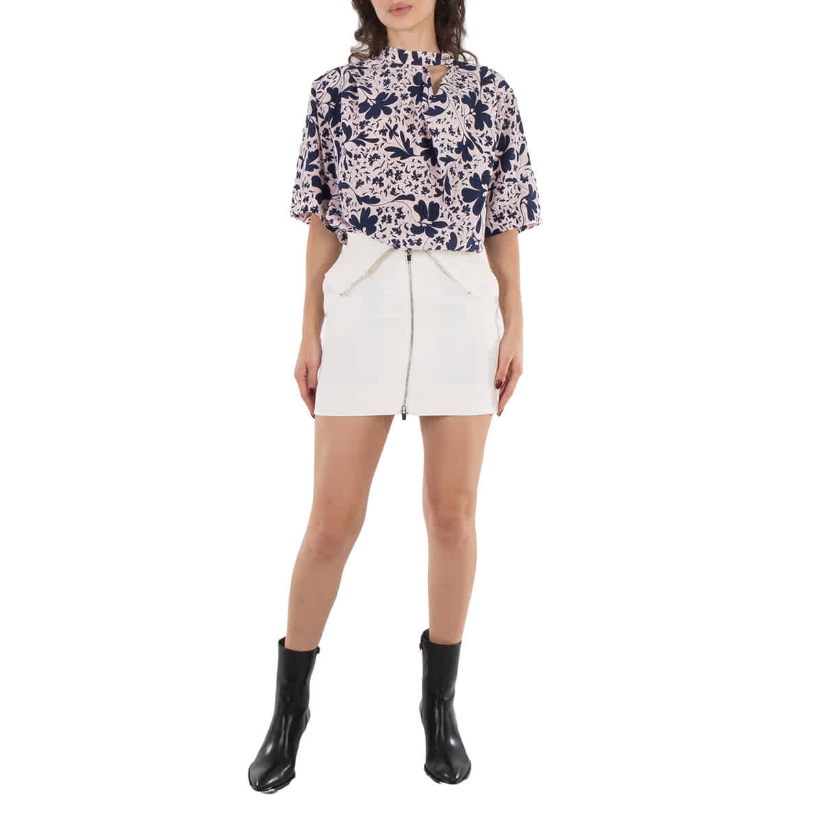 Stella Mccartney Ladies White Alter Mat Mini Zip Skirt, Brand Size 34 (US Szie 0)