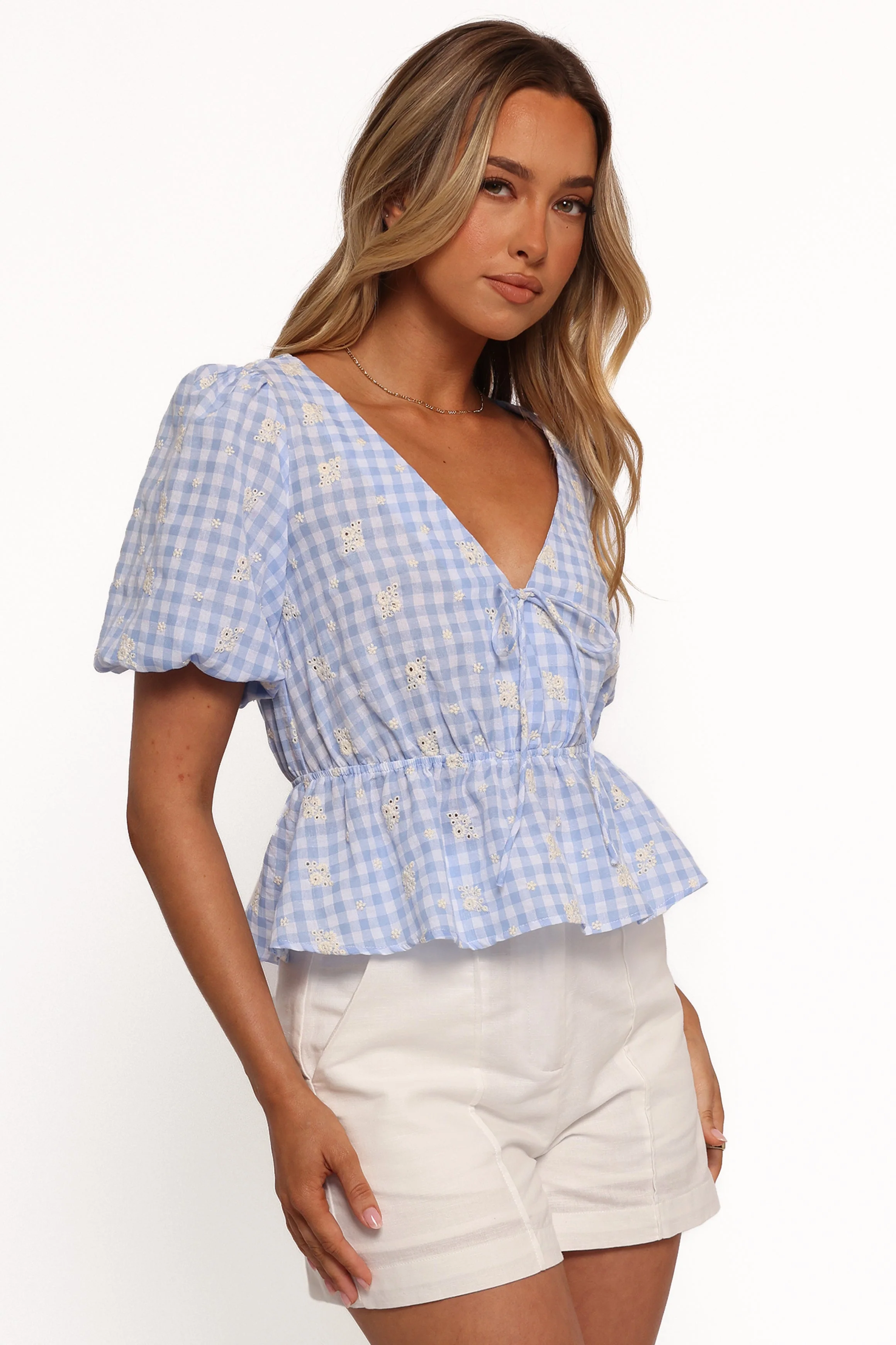 Cecelia Top - Blue Gingham