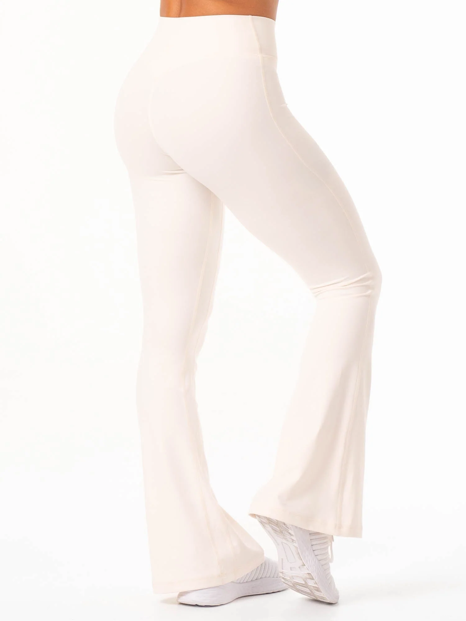 NKD Cross Waist Flared Leggings - Off White