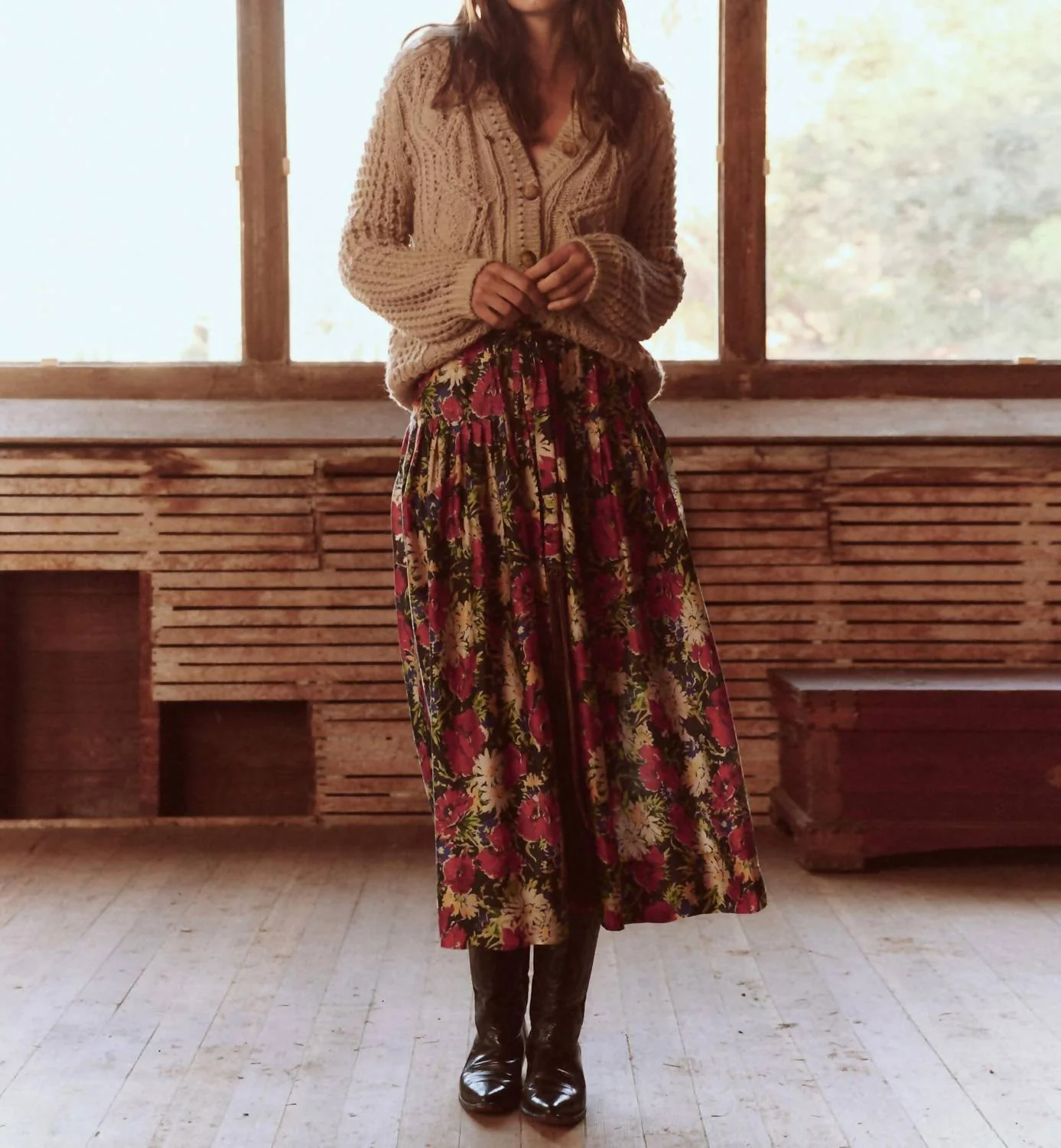 The Highland Skirt In Hidden Garden Floral