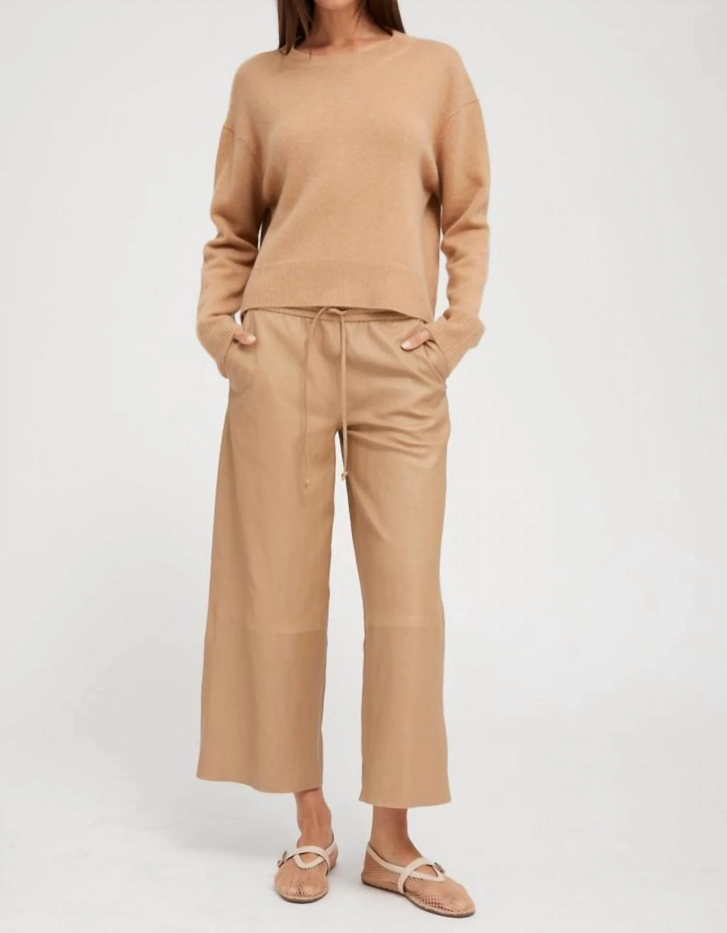 Cropped Baggy Pants In Desert