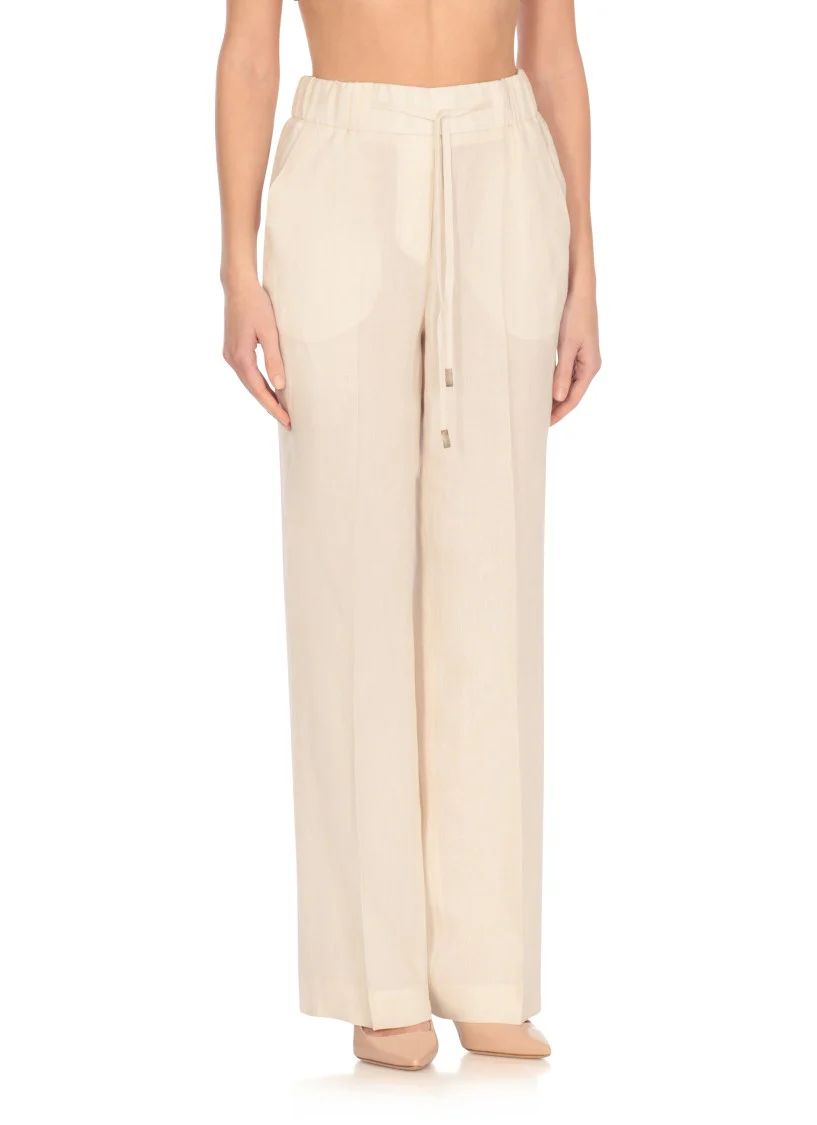 Ivory Linen Trousers