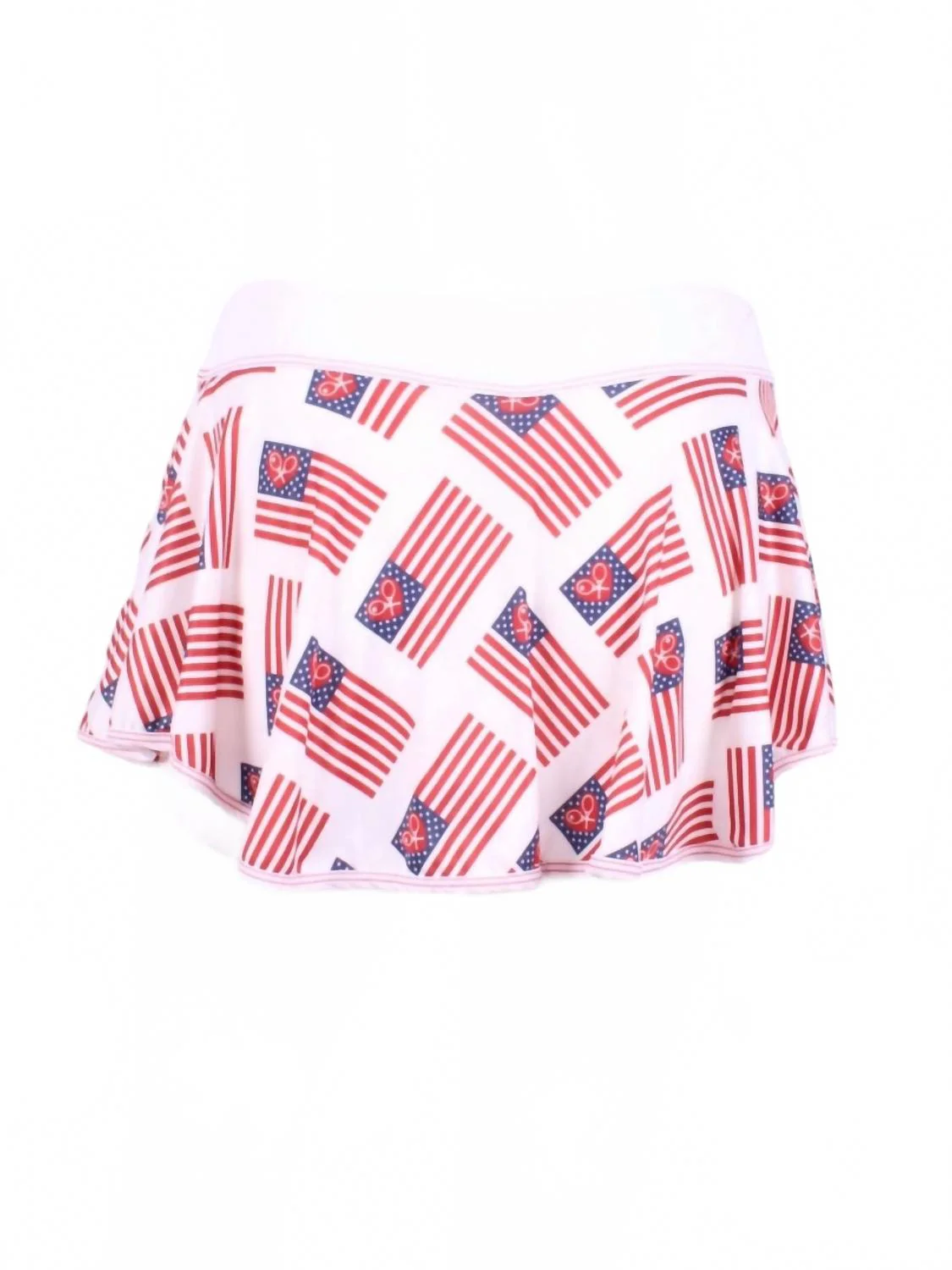 Women's Flag Love o Tennis Skirt In White Red