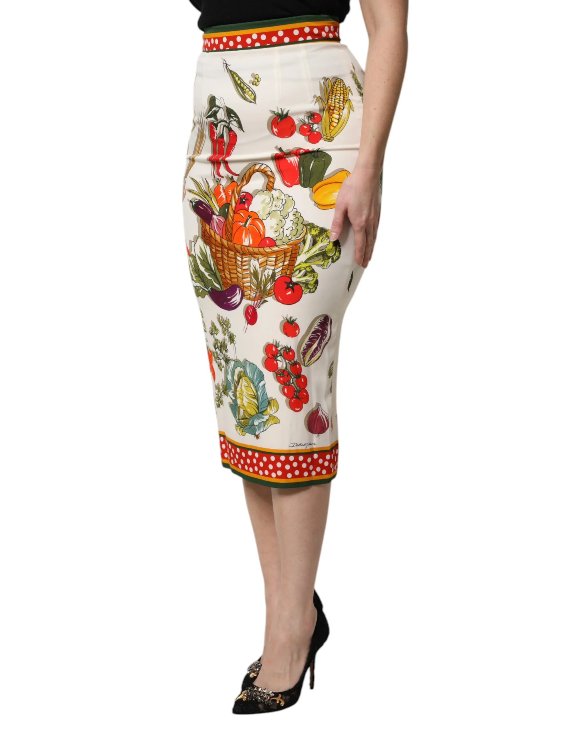 Dolce & Gabbana multi High Waist Pencil Cut Midi Women's Skirt