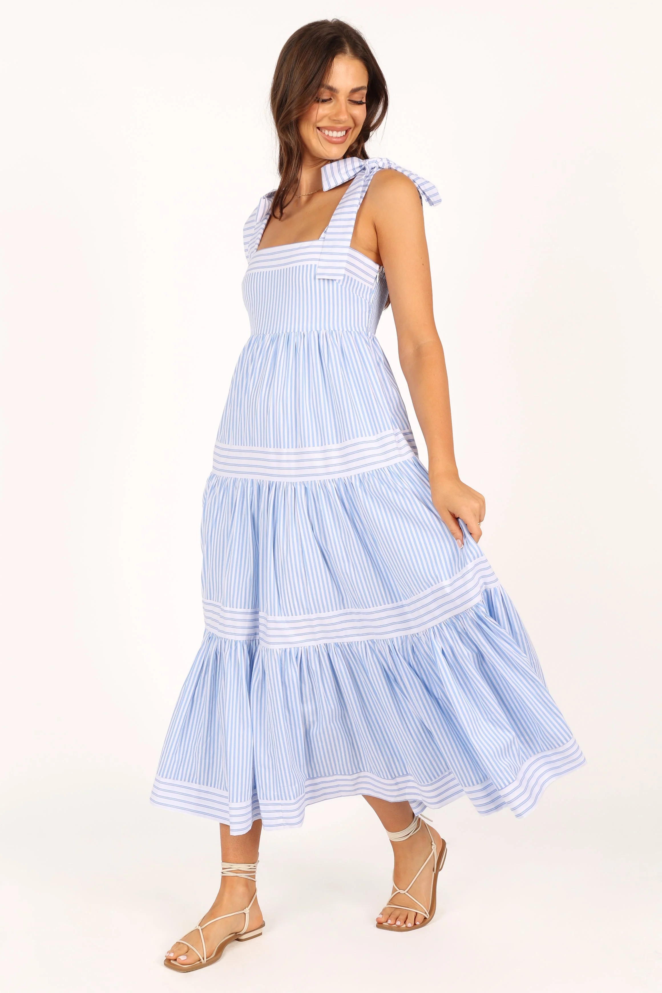 Bella Maxi Dress - Blue Stripe