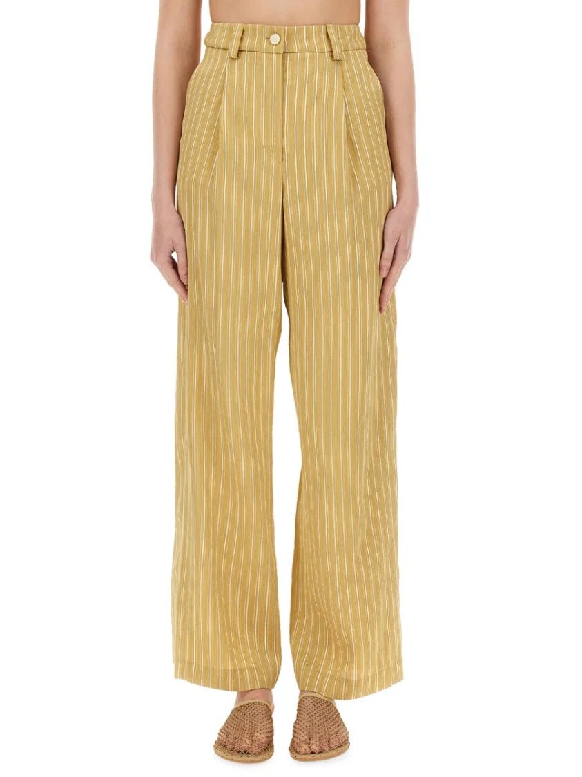 Striped Satin Tailored Pants