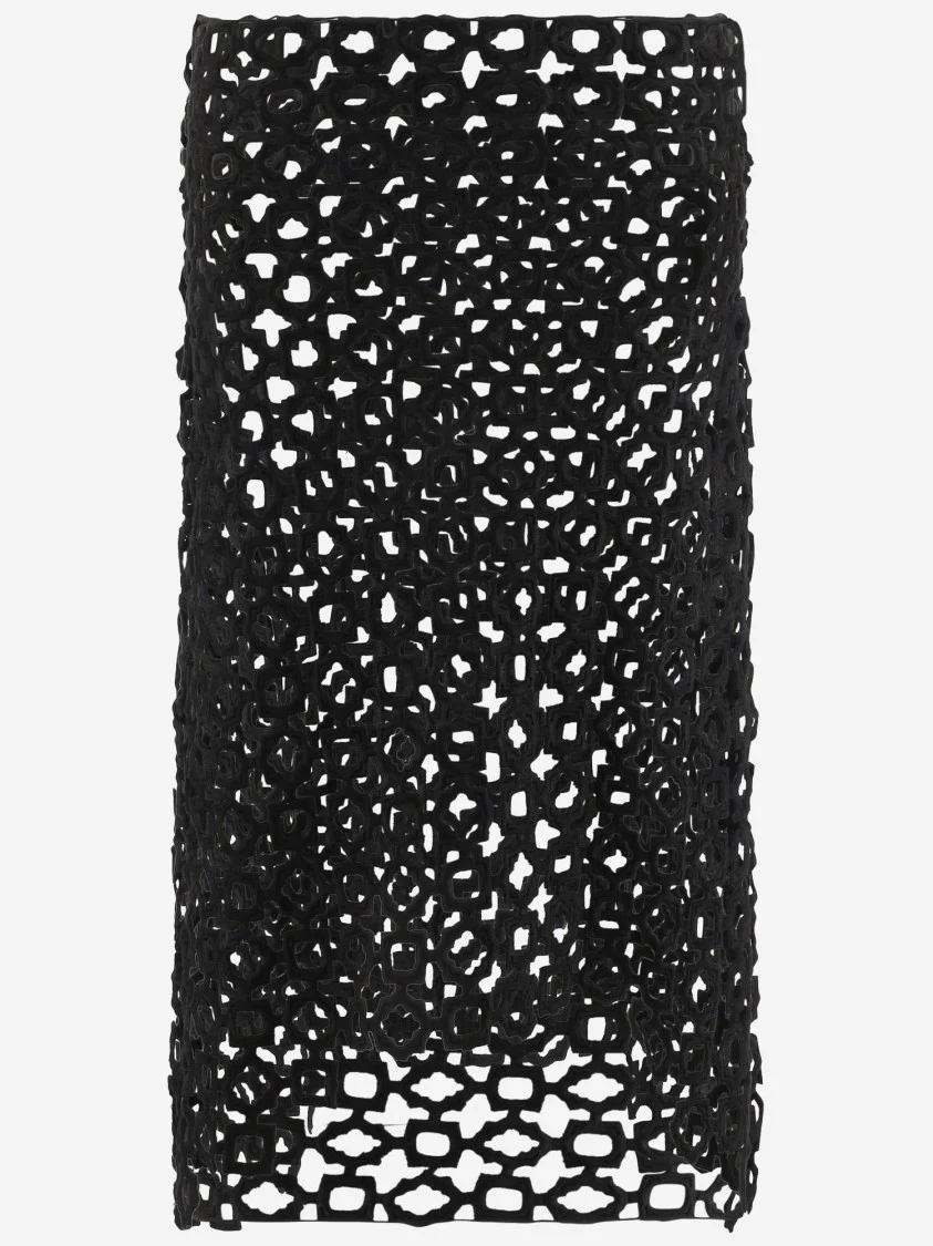 Cotton Skirt With Geometric Pattern