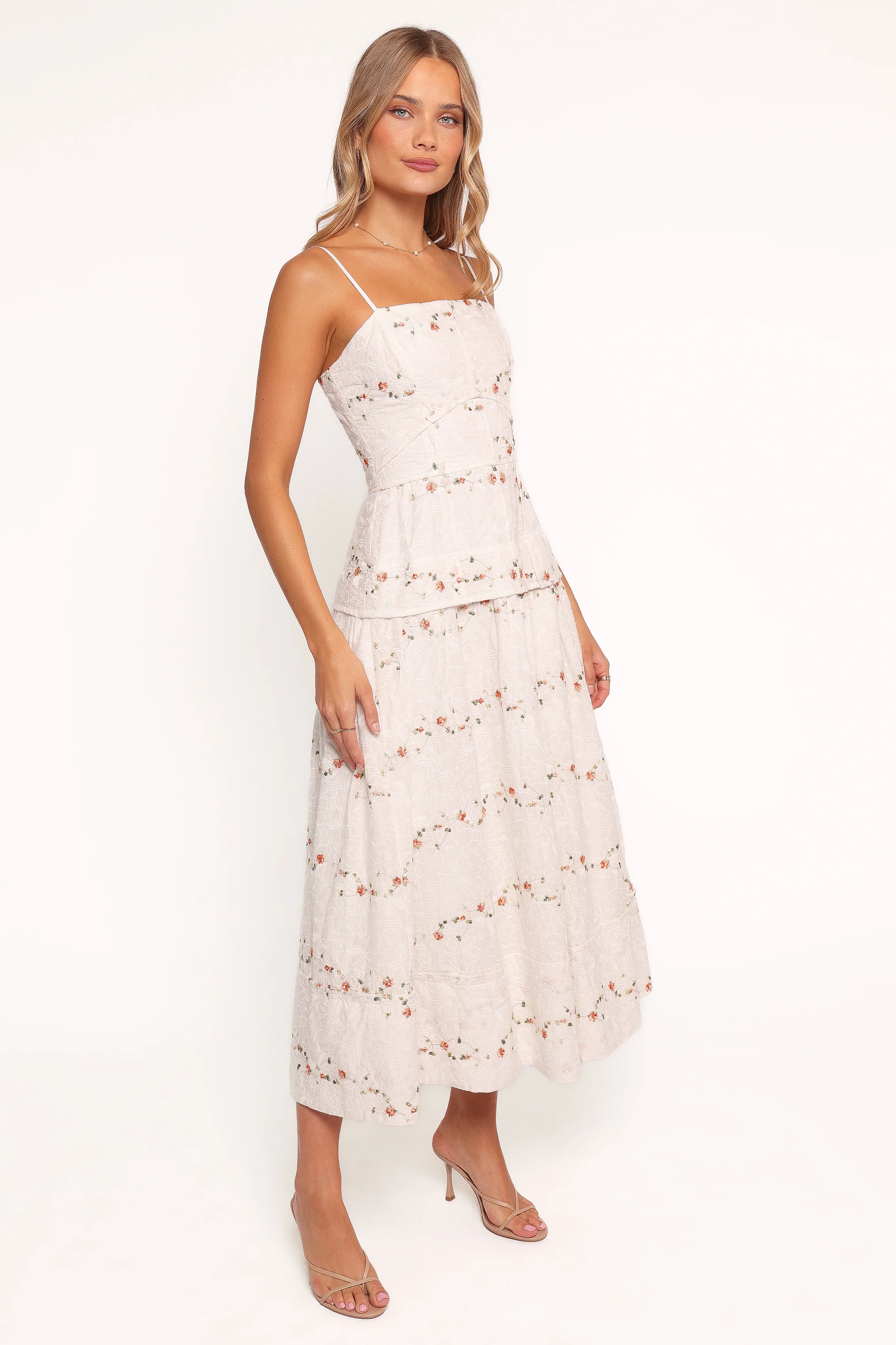 Eleanora Midi Dress - White Floral