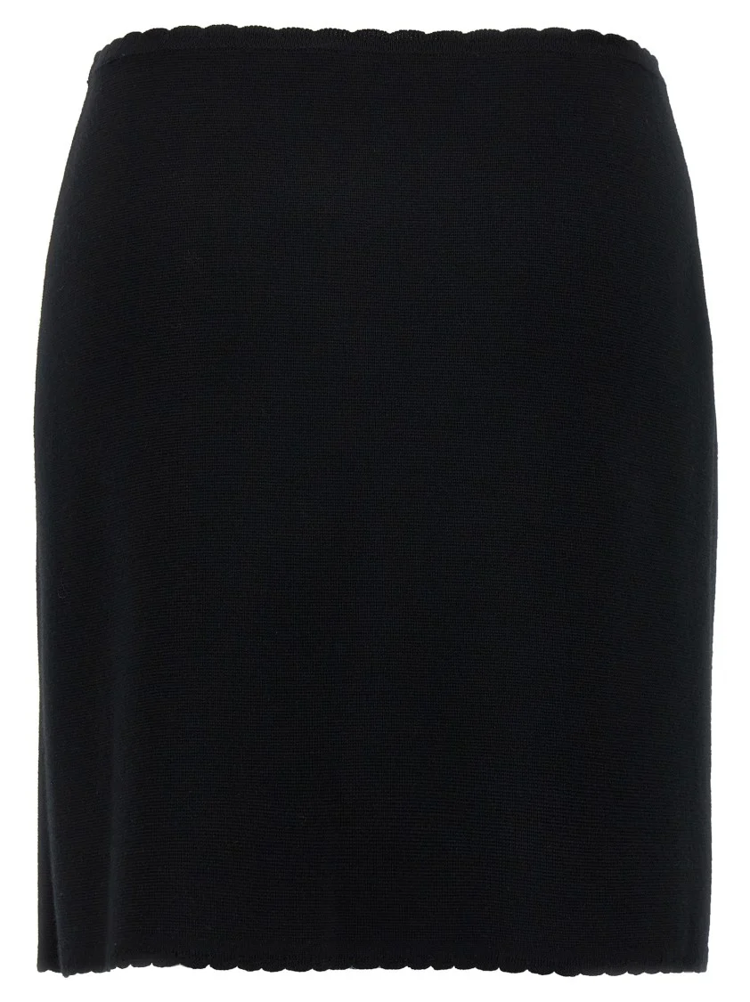 Merino Wool Knit Mini Skirt