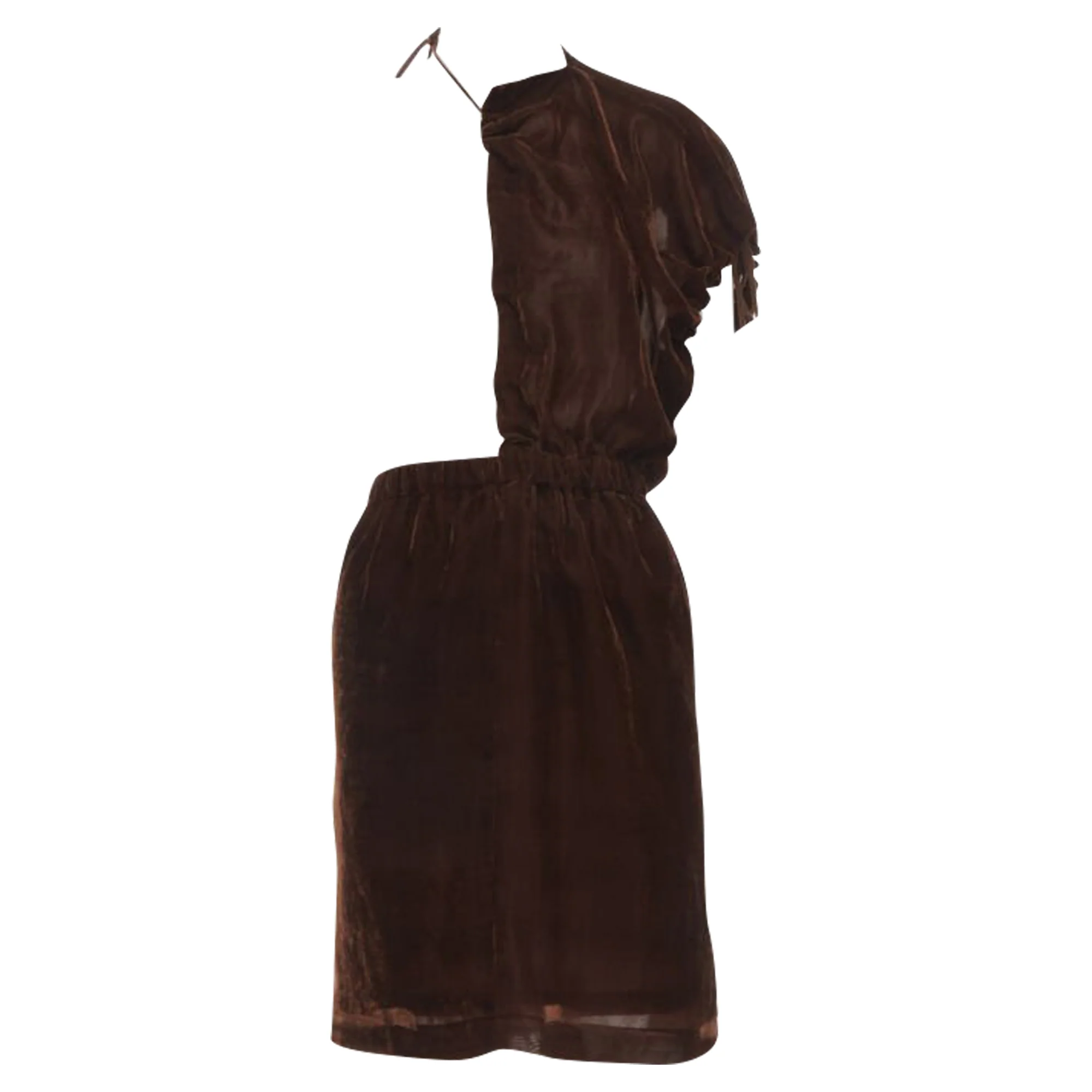 Comme Des Garcons velvet drawstring sash knee length skirt