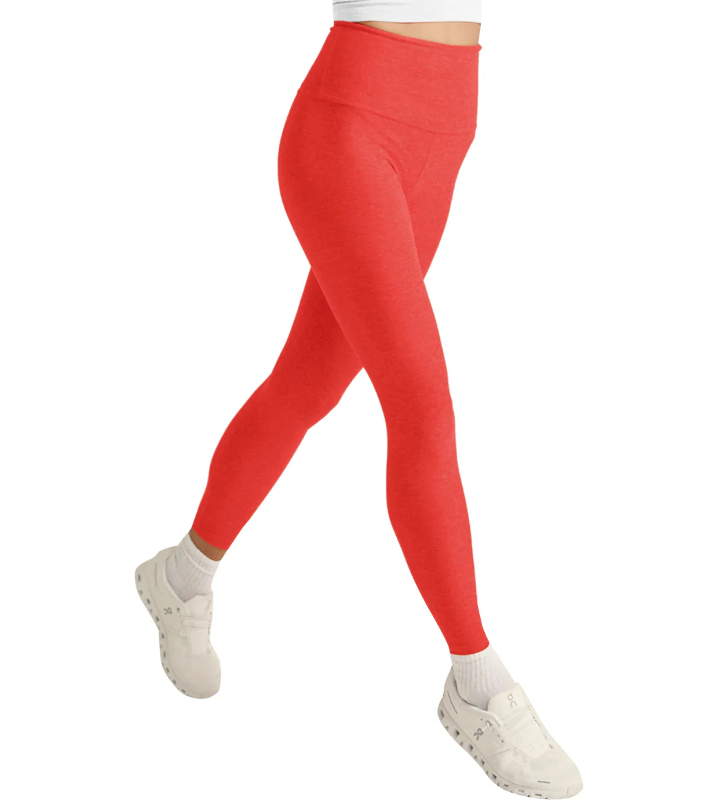 Beyond Yoga Spacedye High Waisted Caught In The Midi 7/8 Yoga Leggings Red Ash Heather