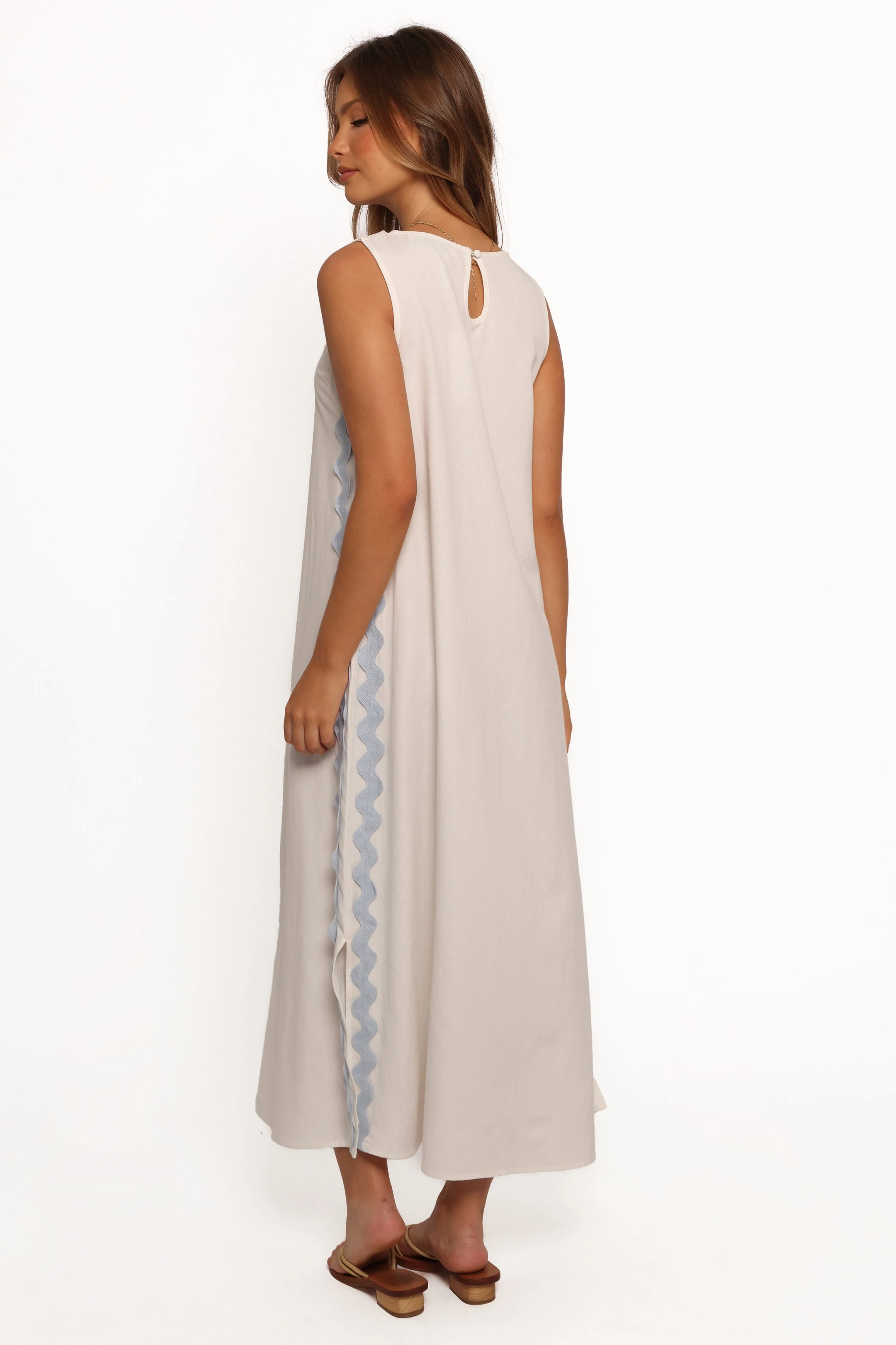 Lennie Midi Dress - Cream Blue