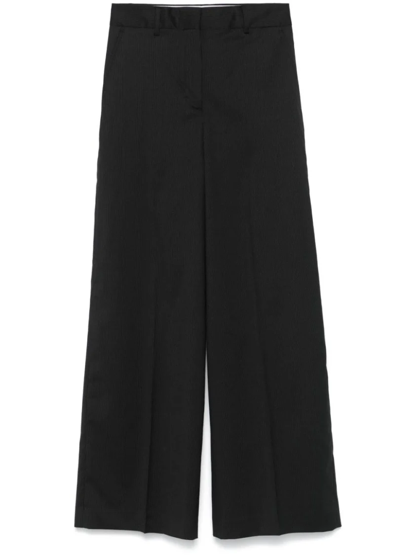 Black/Ecru Wool Trousers