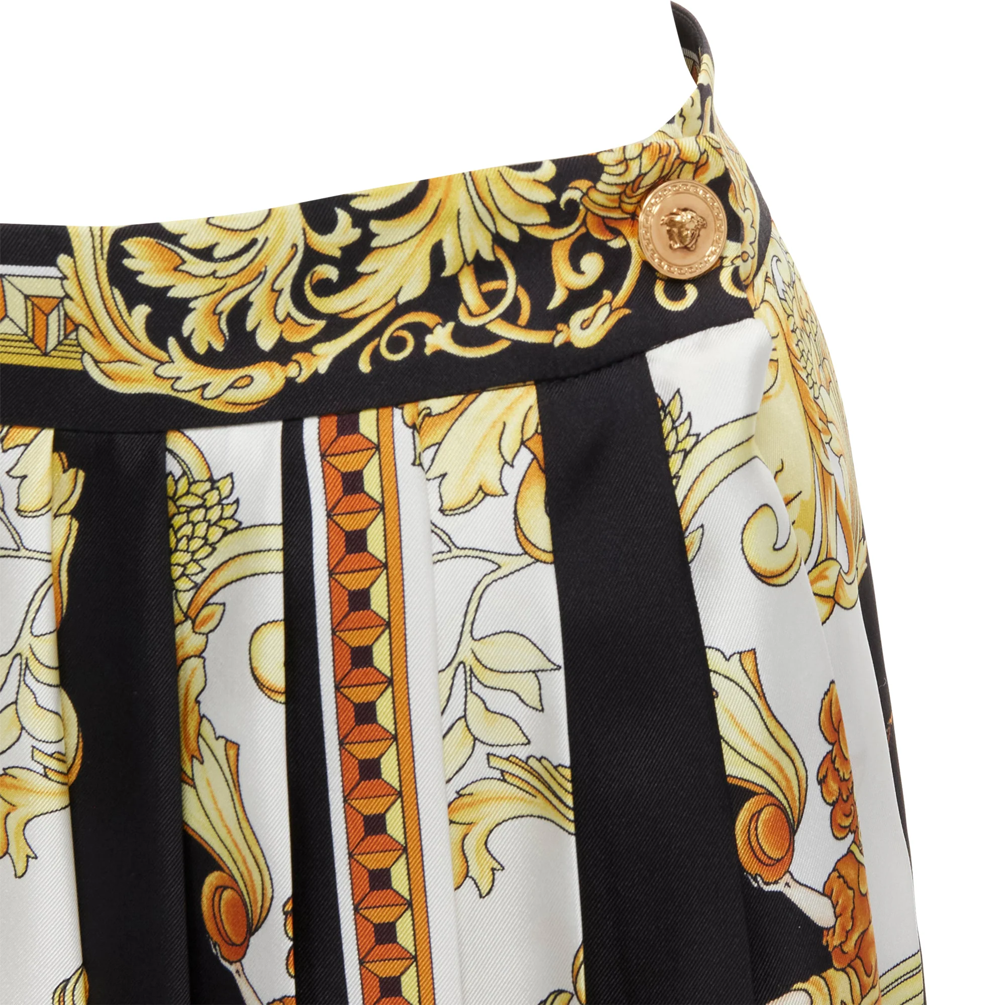 Versace Barocco silk pleated skirt