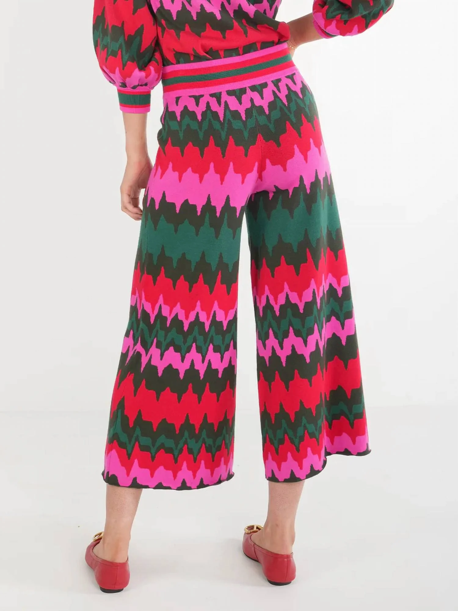Teddy Crop Trouser In Ruby Ripple