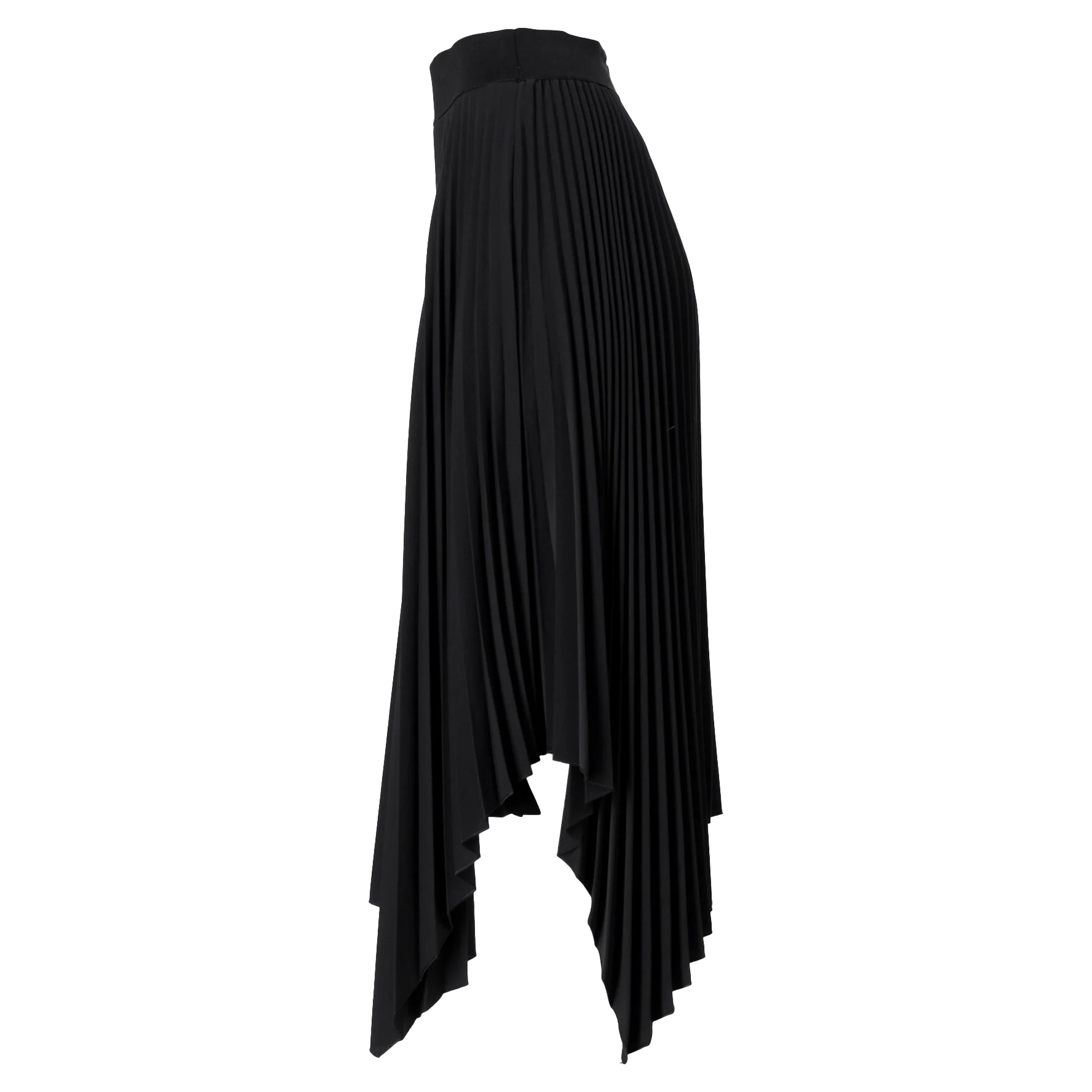 Joseph Sabin Pleated Midi Skirt in Black Polyester