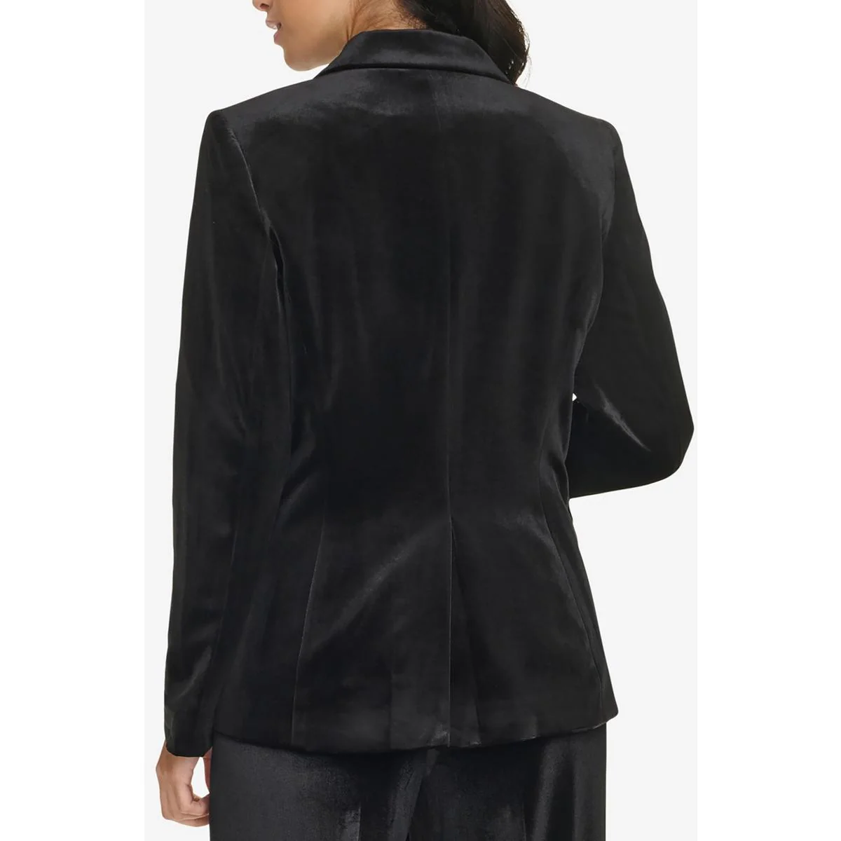 Petites Womens Collar Polyester One-Button Blazer