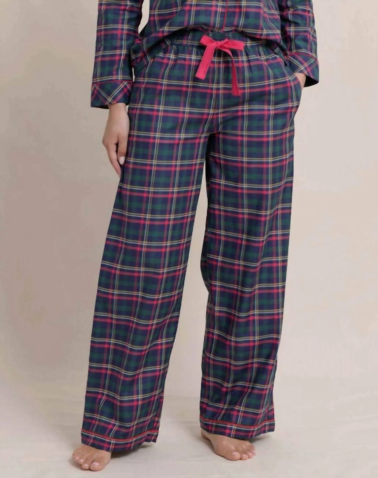 Women's Partridgeberry Plaid Lounge Pants (White Drawcord) In Dress Blue