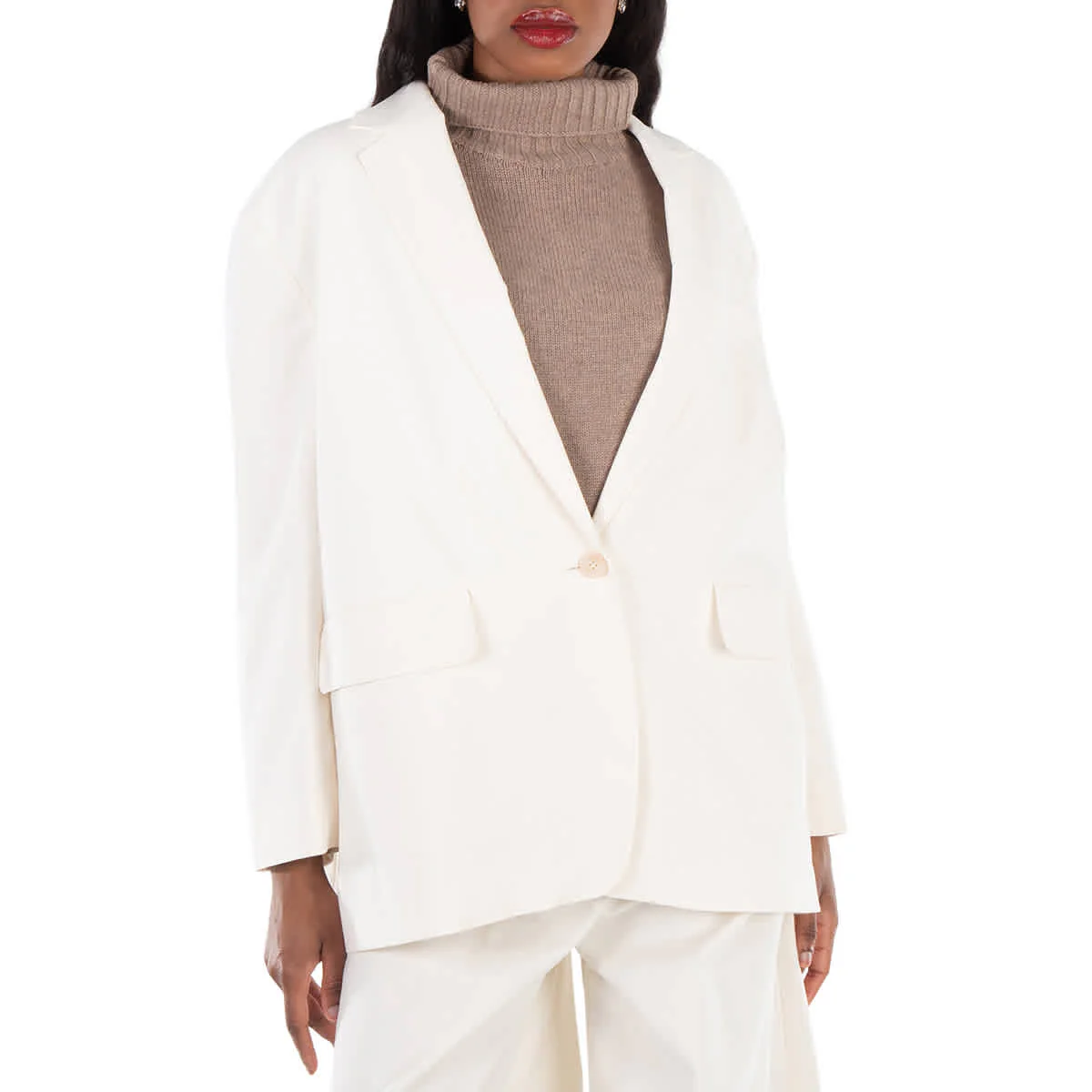 Max Mara Monica Cotton Canvas Oversize Blazer