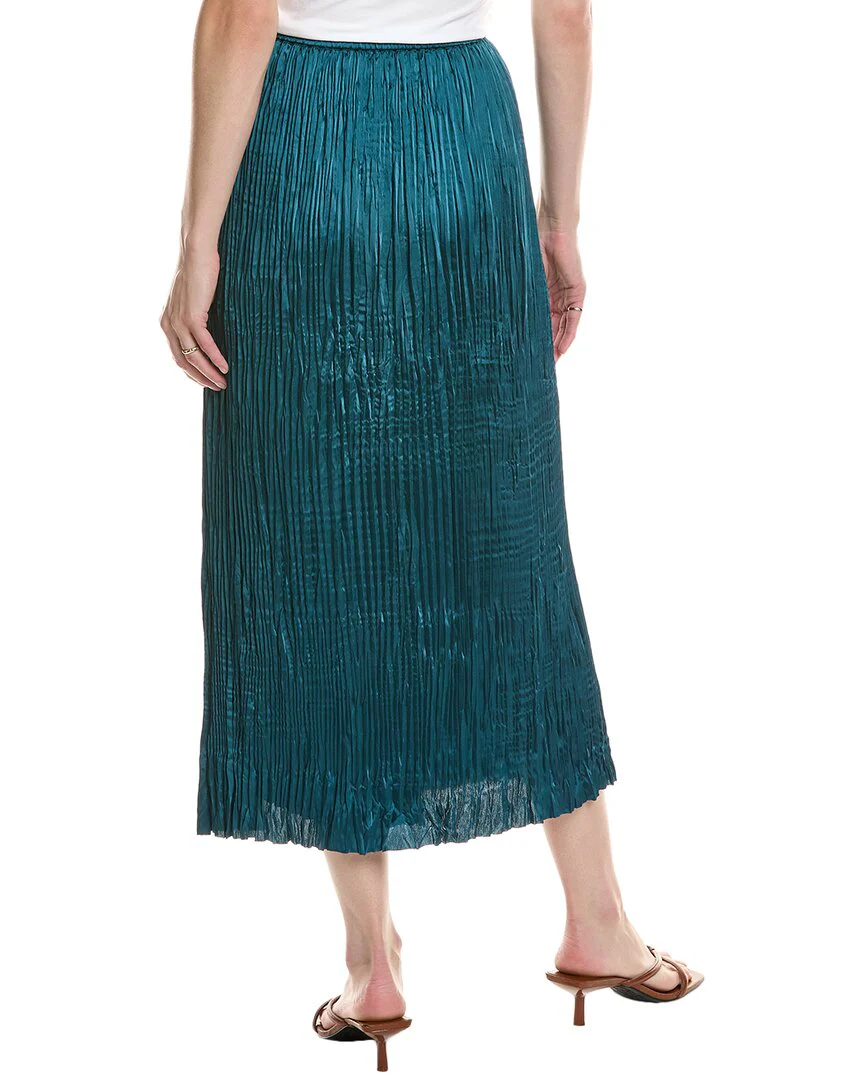 Vince Crushed Overlay Midi Skirt